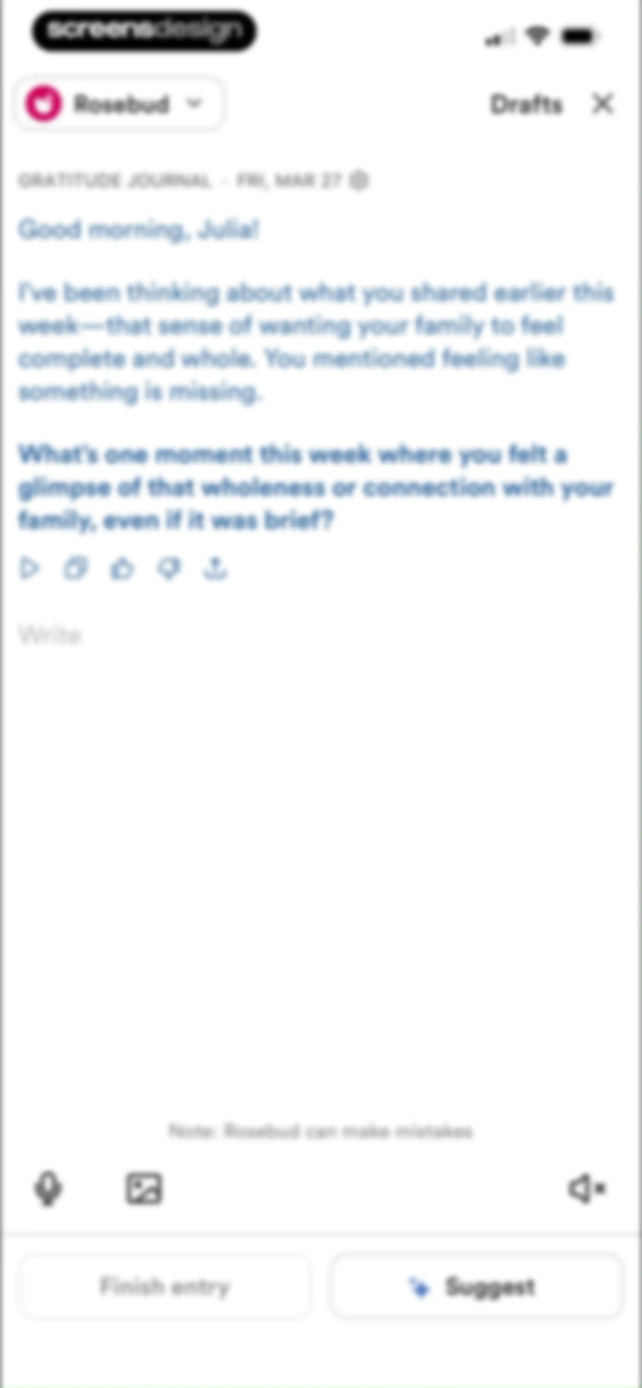 Rosebud: AI Journal & Diary screen 104