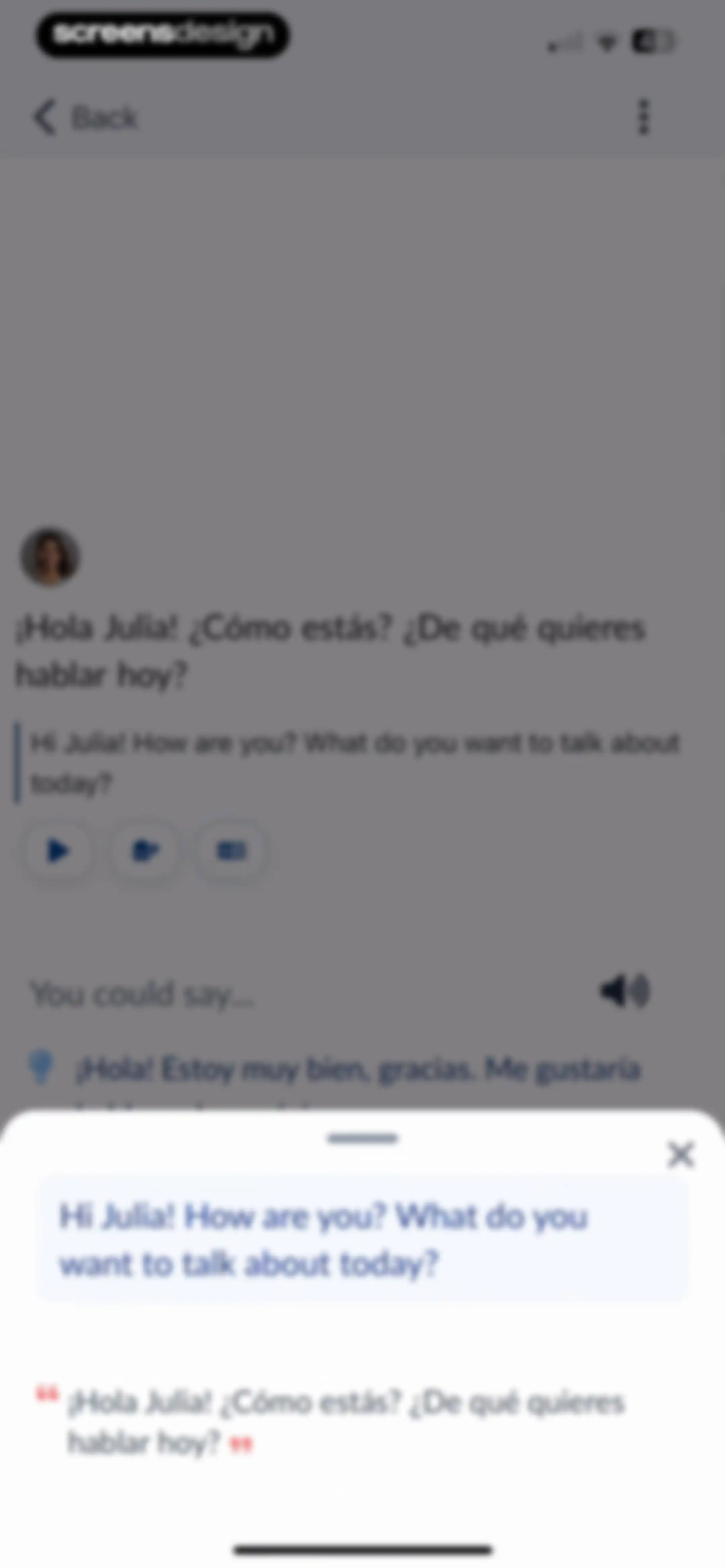 Langua: AI language learning screen 44