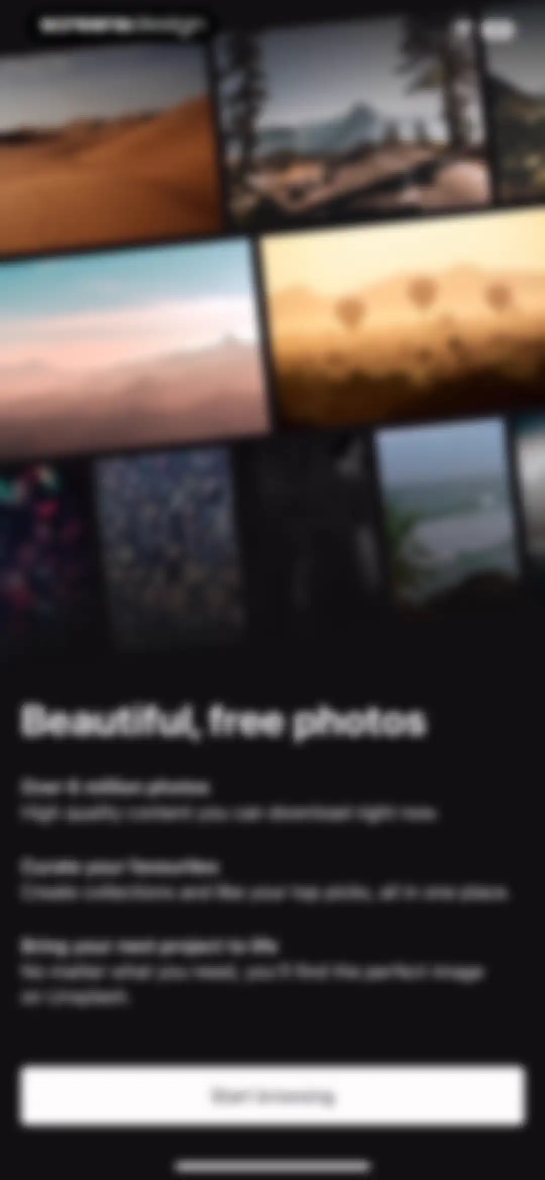 Unsplash screen 2
