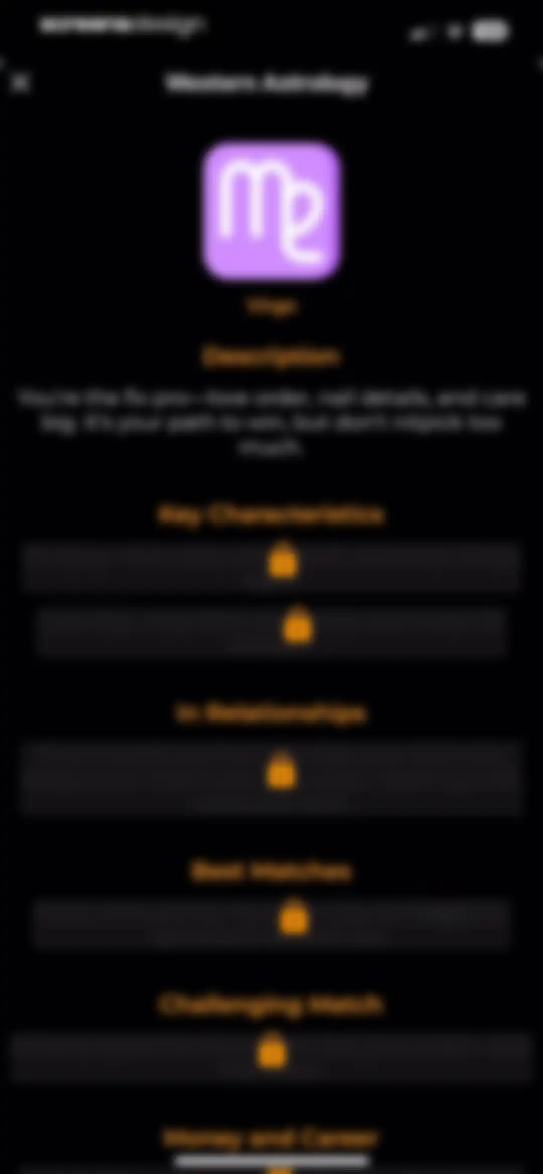 CUE Astrology screen 43