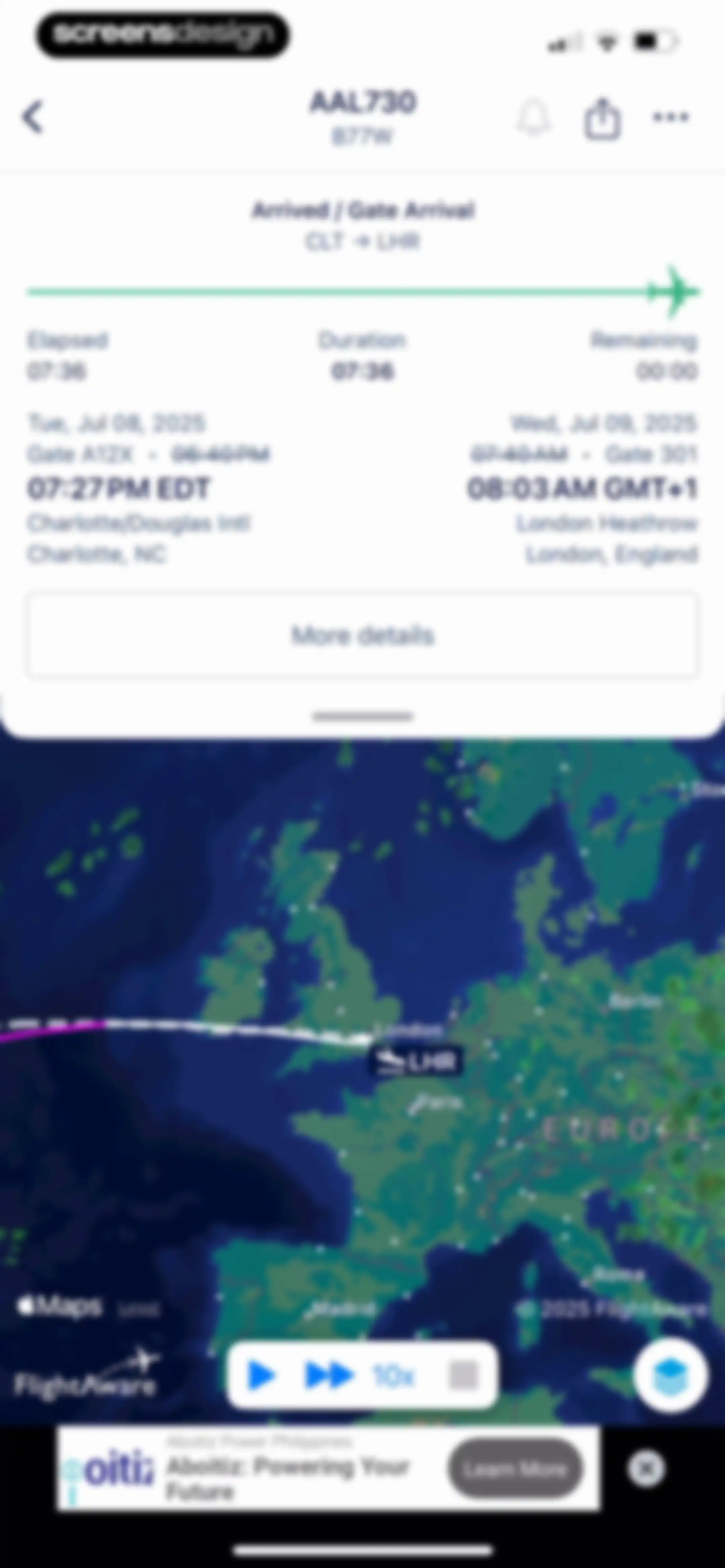 FlightAware Flight Tracker screen 29