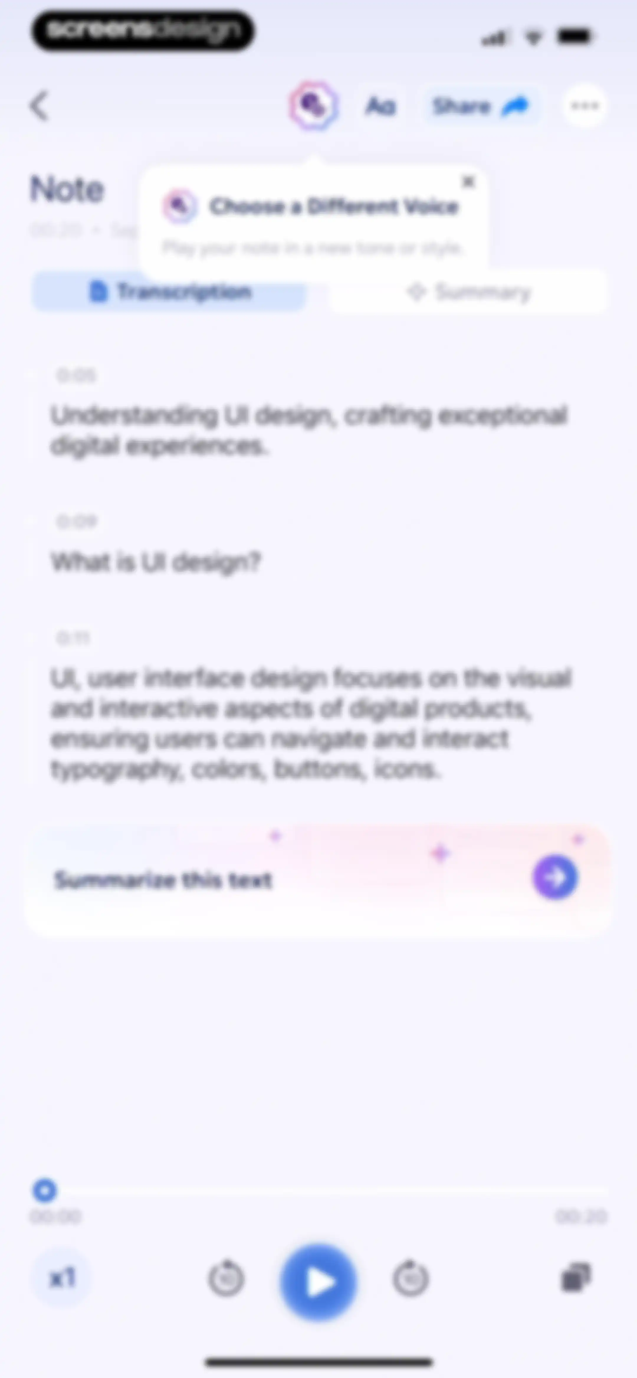 AI Summary - Meeting Notes screen 21