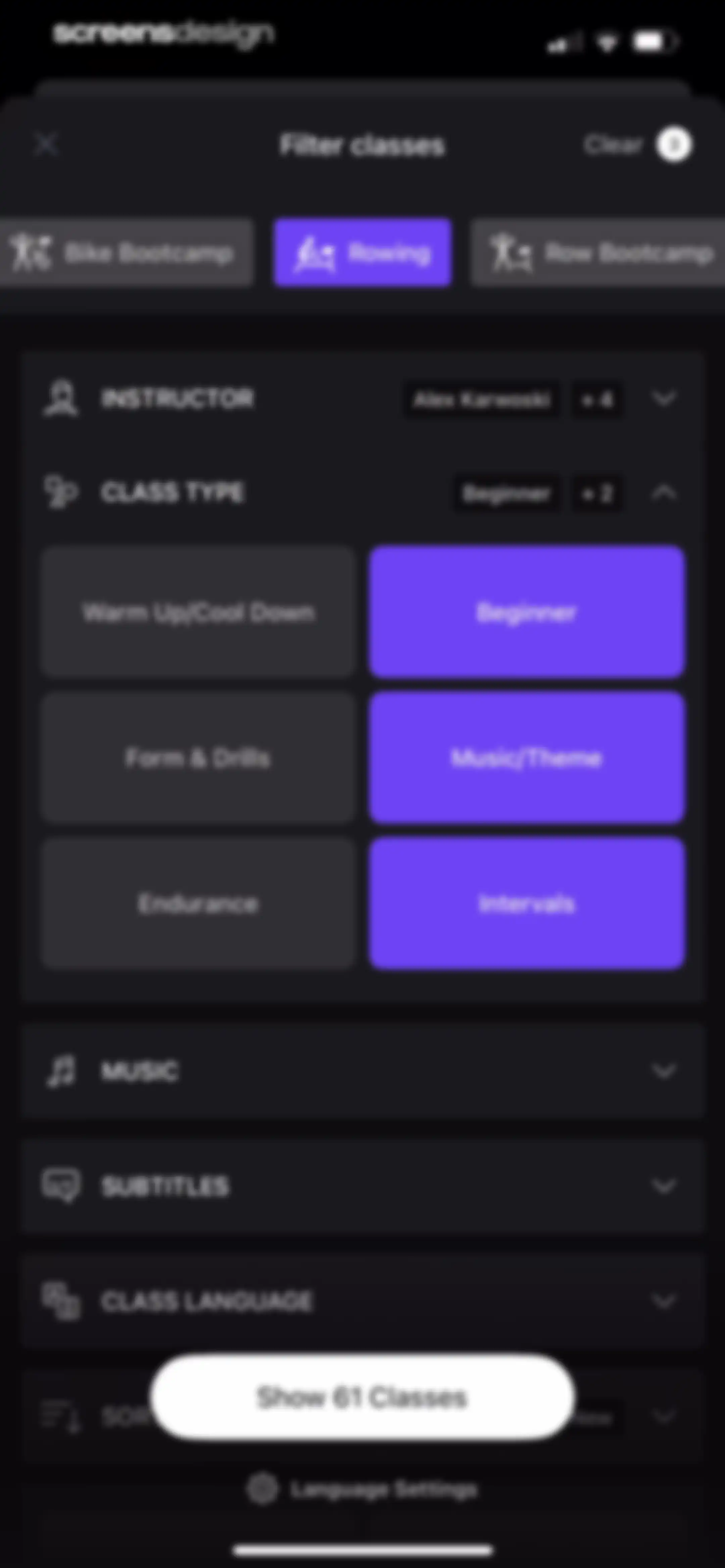 Peloton: Fitness & Workouts screen 134