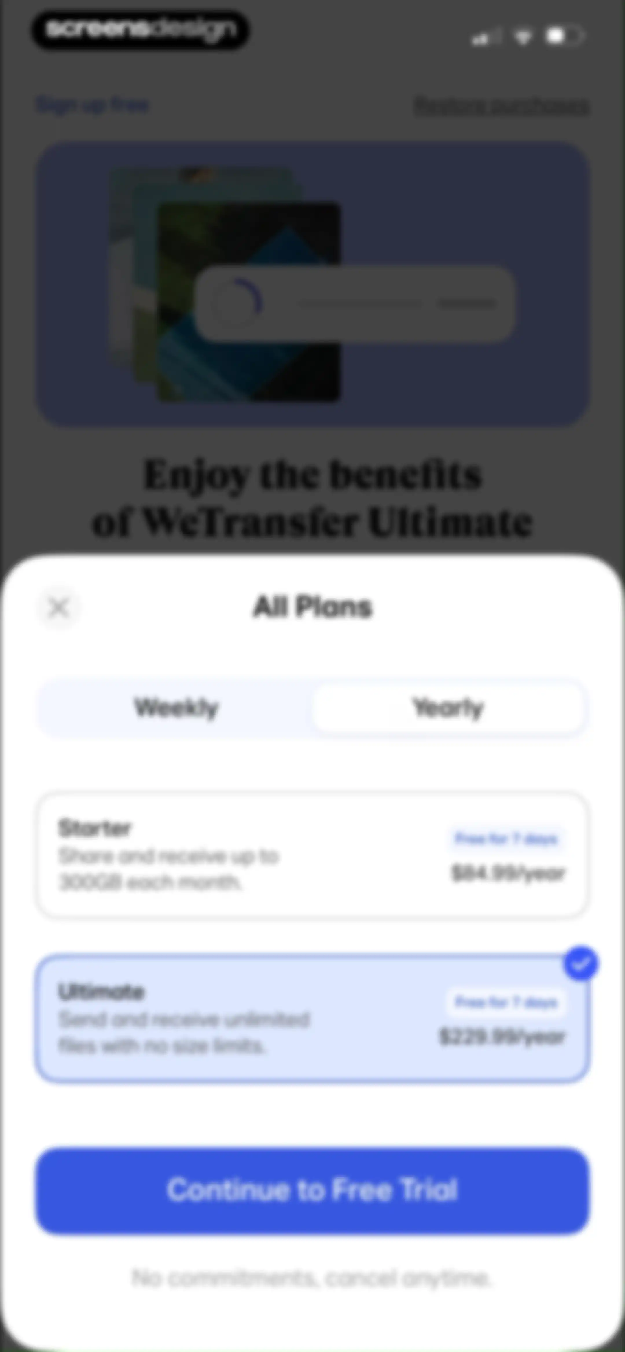 WeTransfer: Transfer Files screen 7