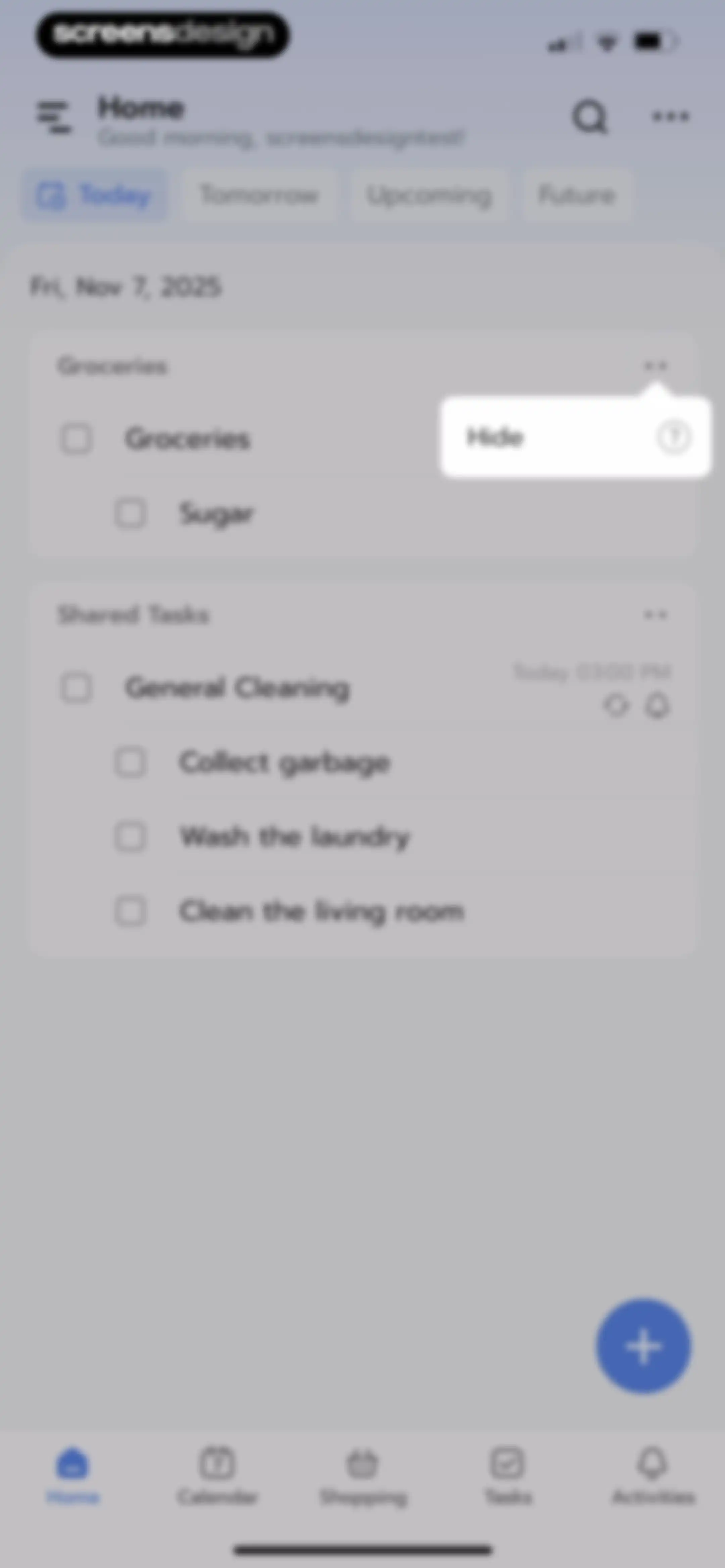 Shared Family Calendar: FamCal screen 34