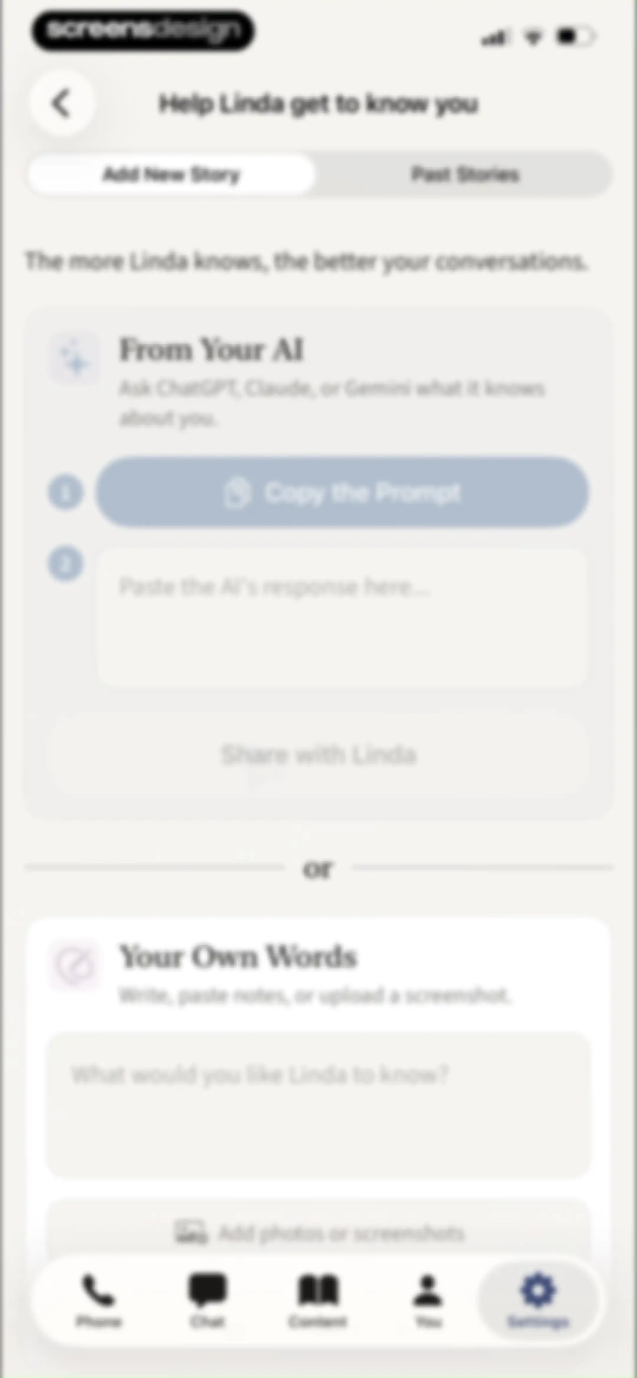 Sonia: AI for Mental Health screen 126