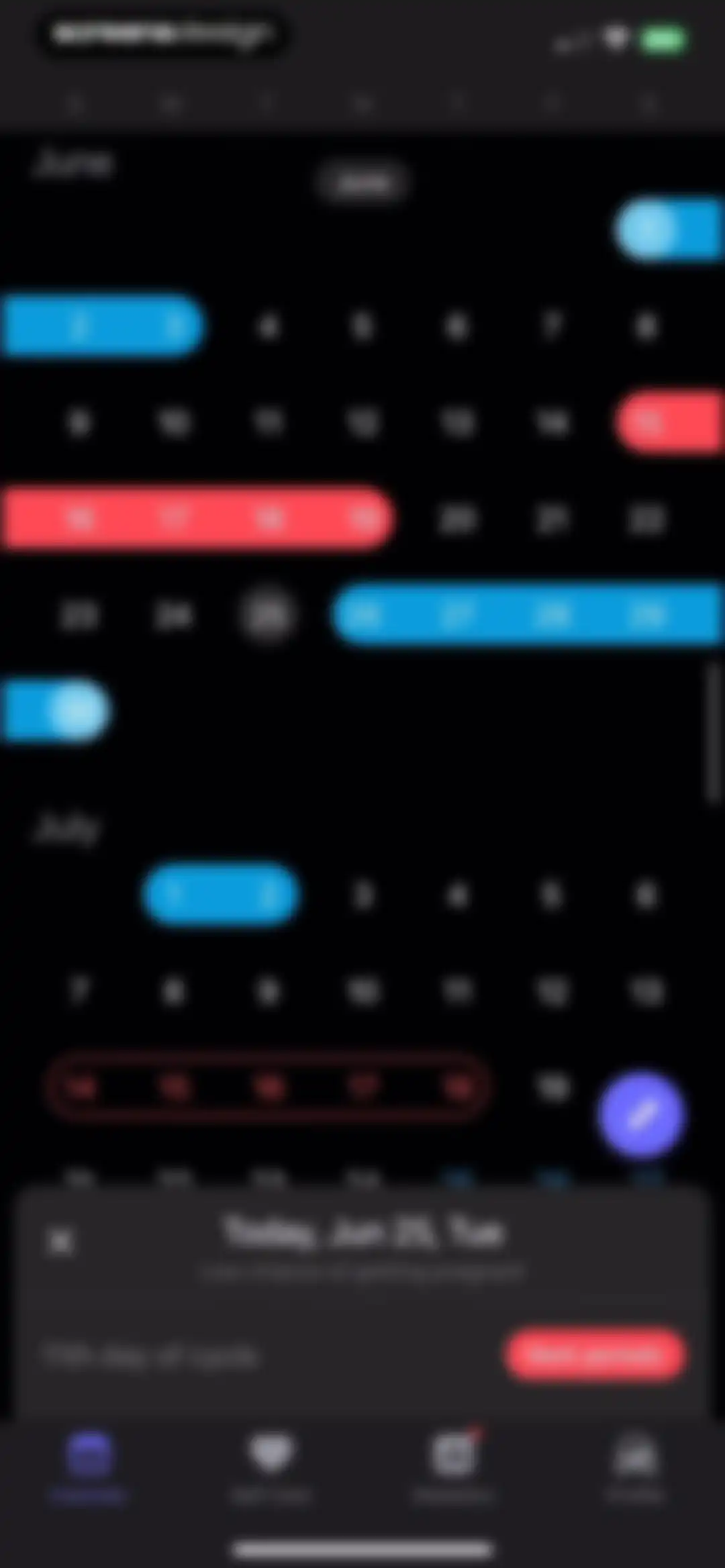 Clover －Period Tracker, Cycle screen 39