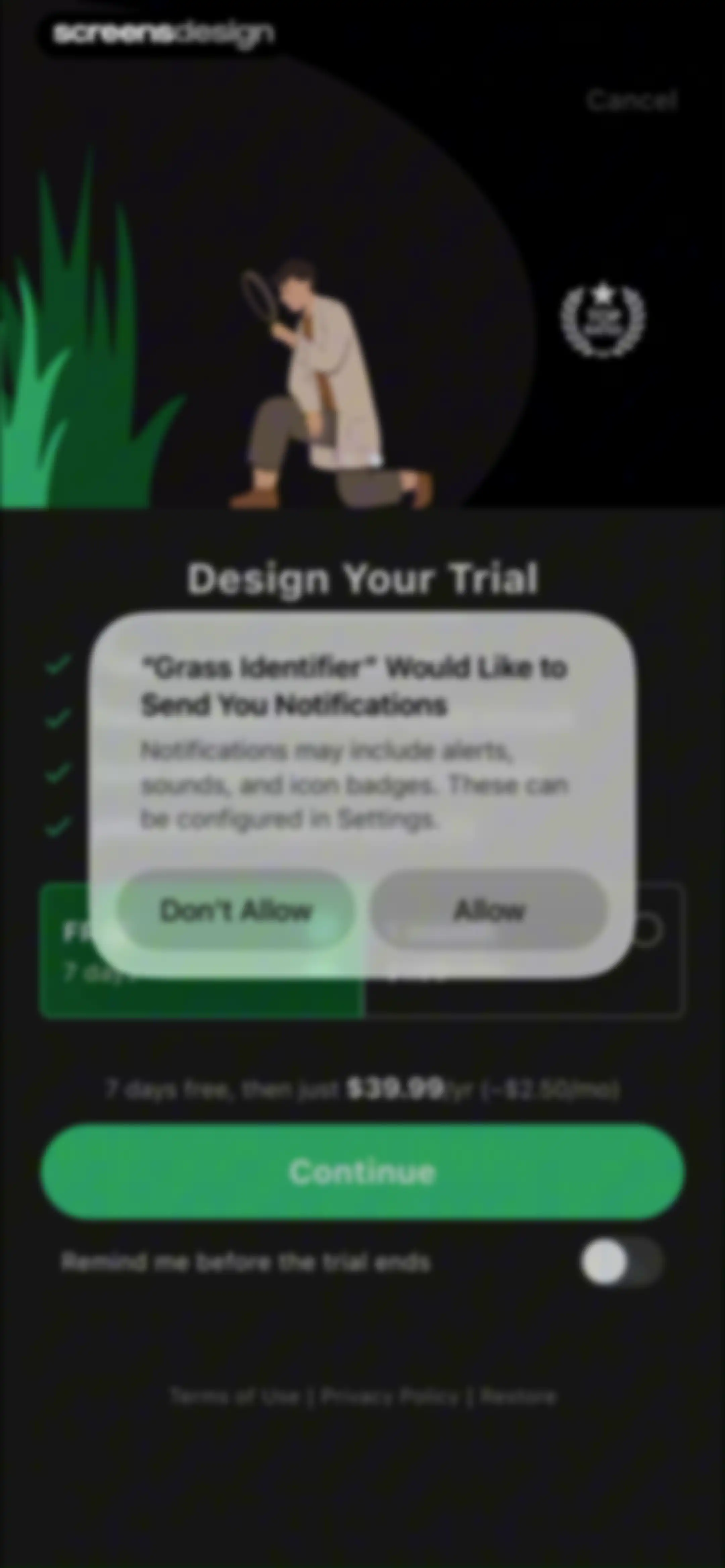 Grass Identifier: AI Scan screen 13
