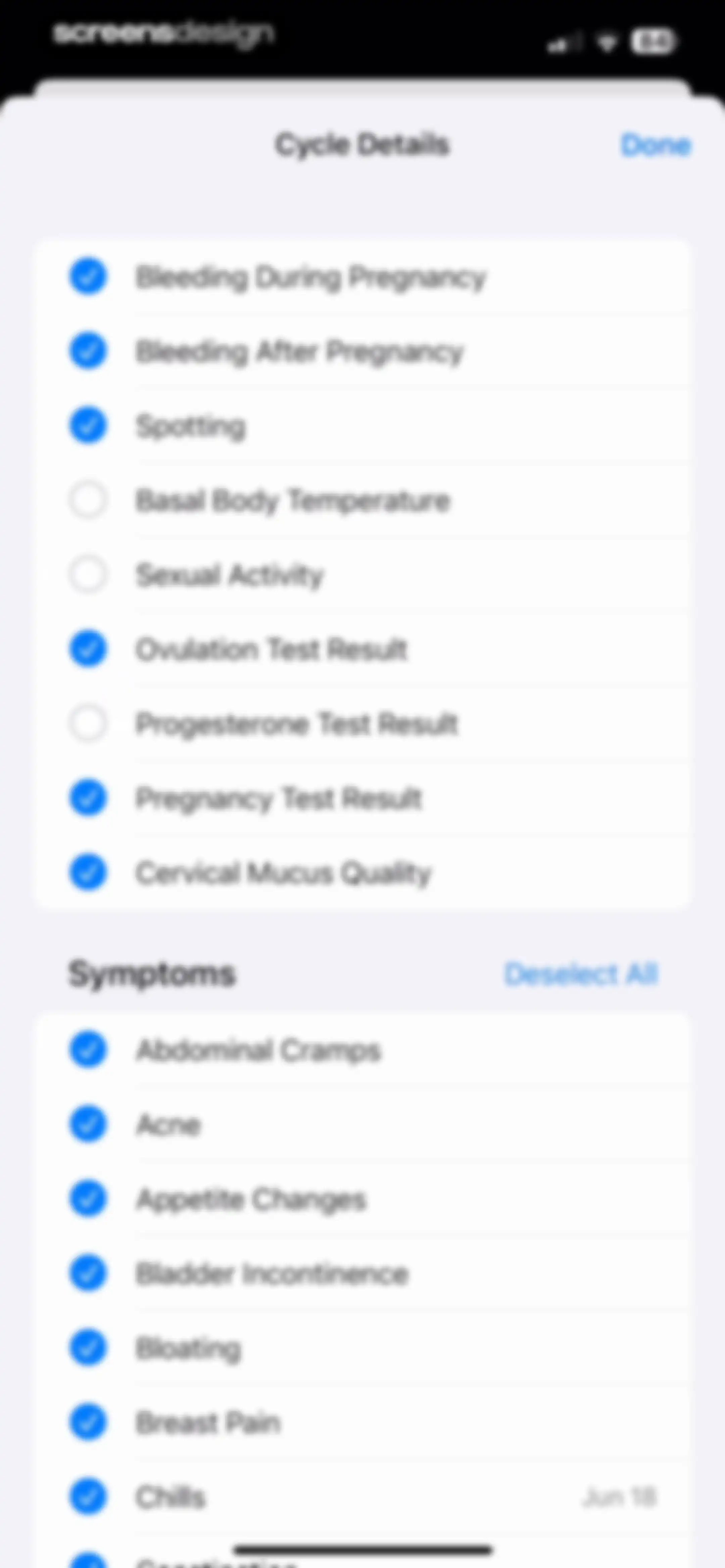 Apple Health screen 103