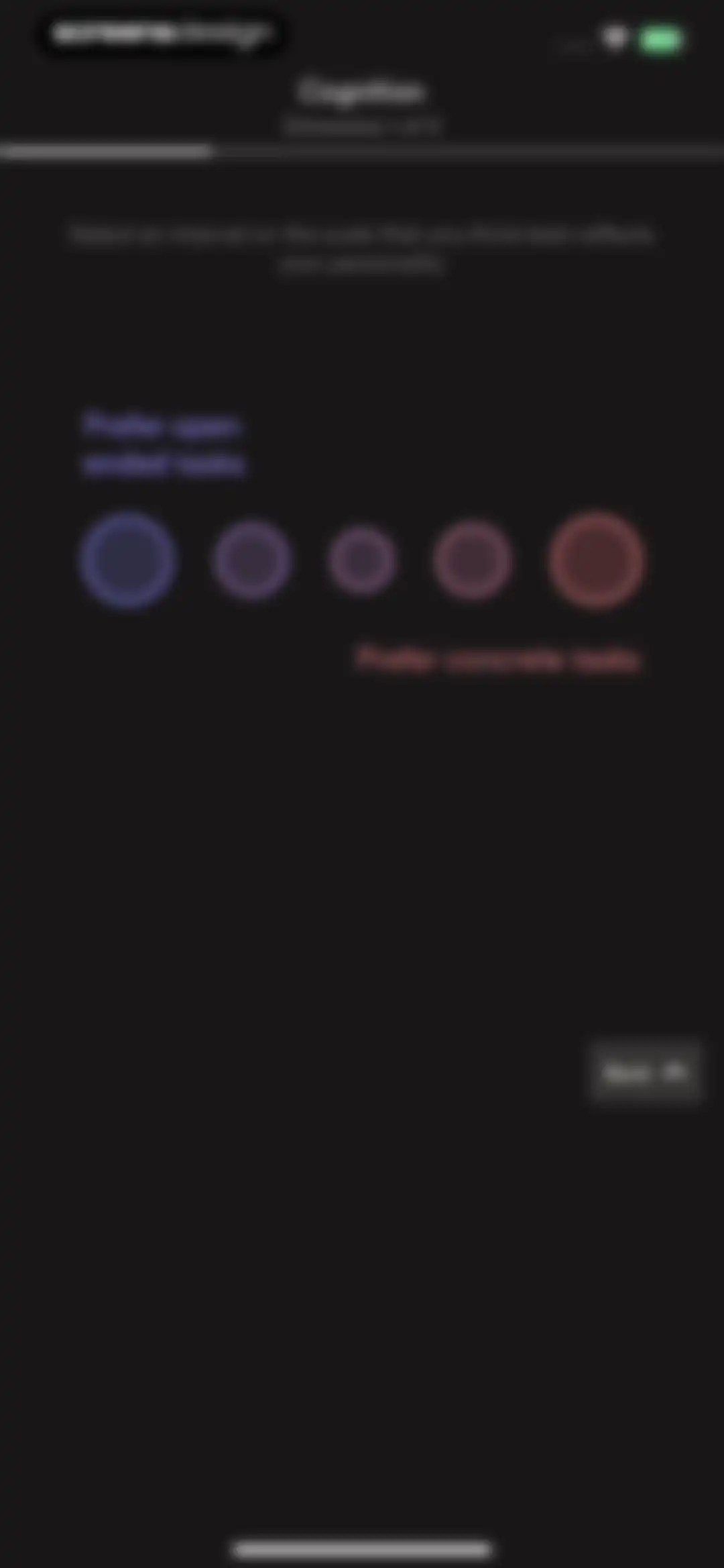Dimensional: Personality Test screen 22