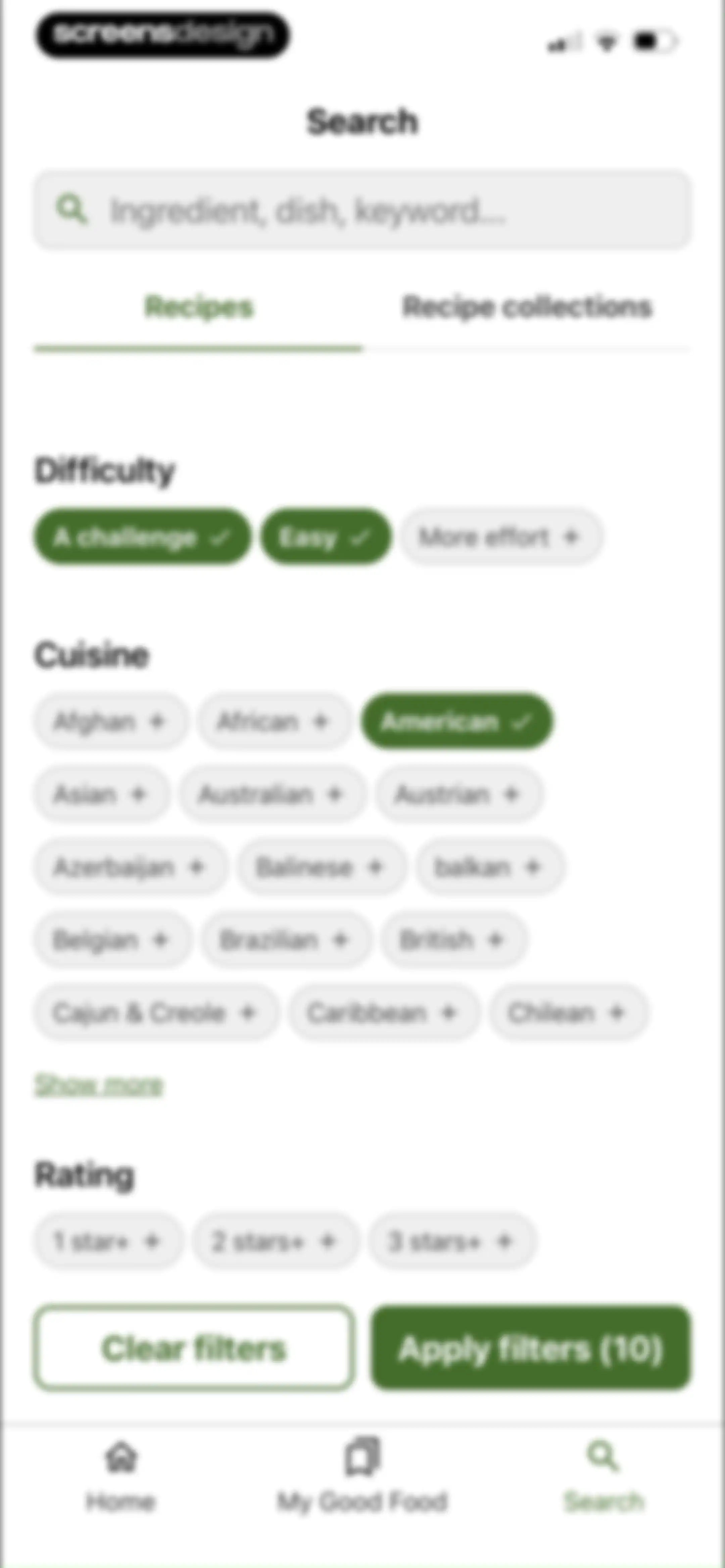 Good Food: Recipe Finder screen 38