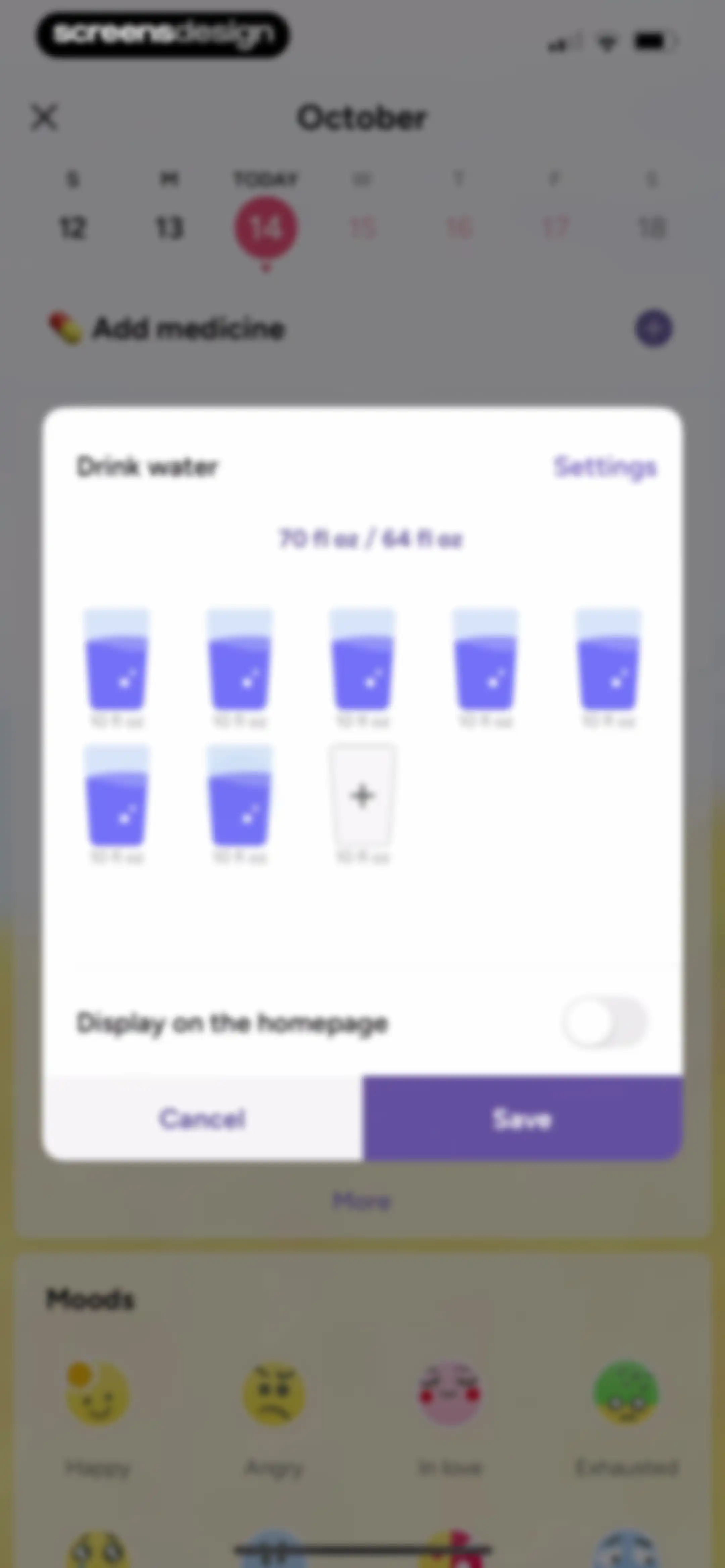 Period Tracker Period Calendar screen 147