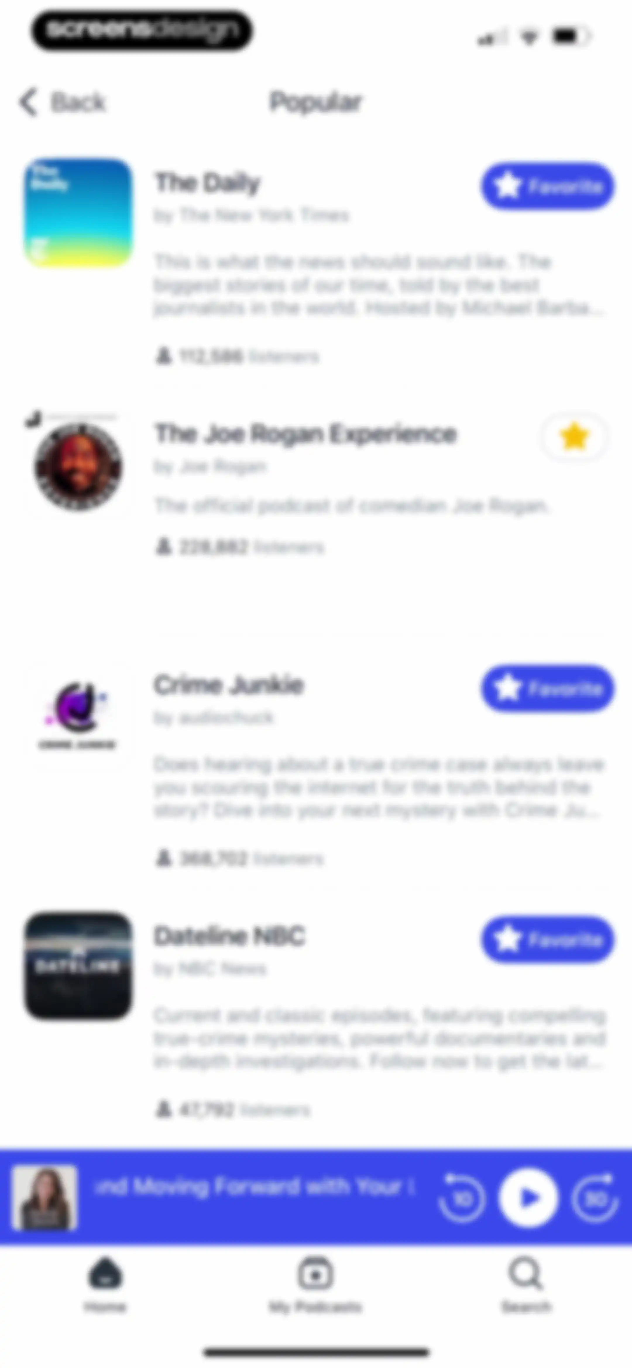 Podcast App screen 57