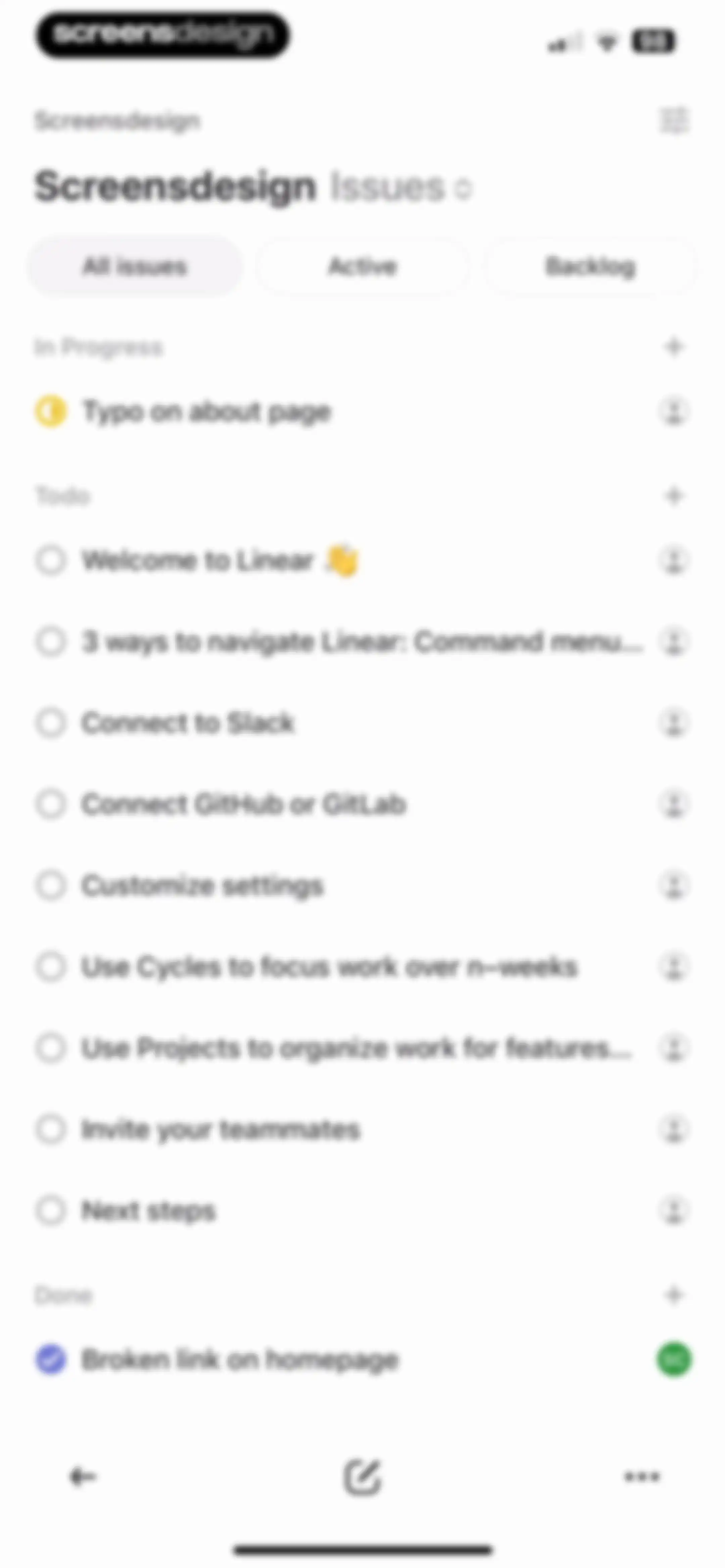 Linear Mobile screen 62