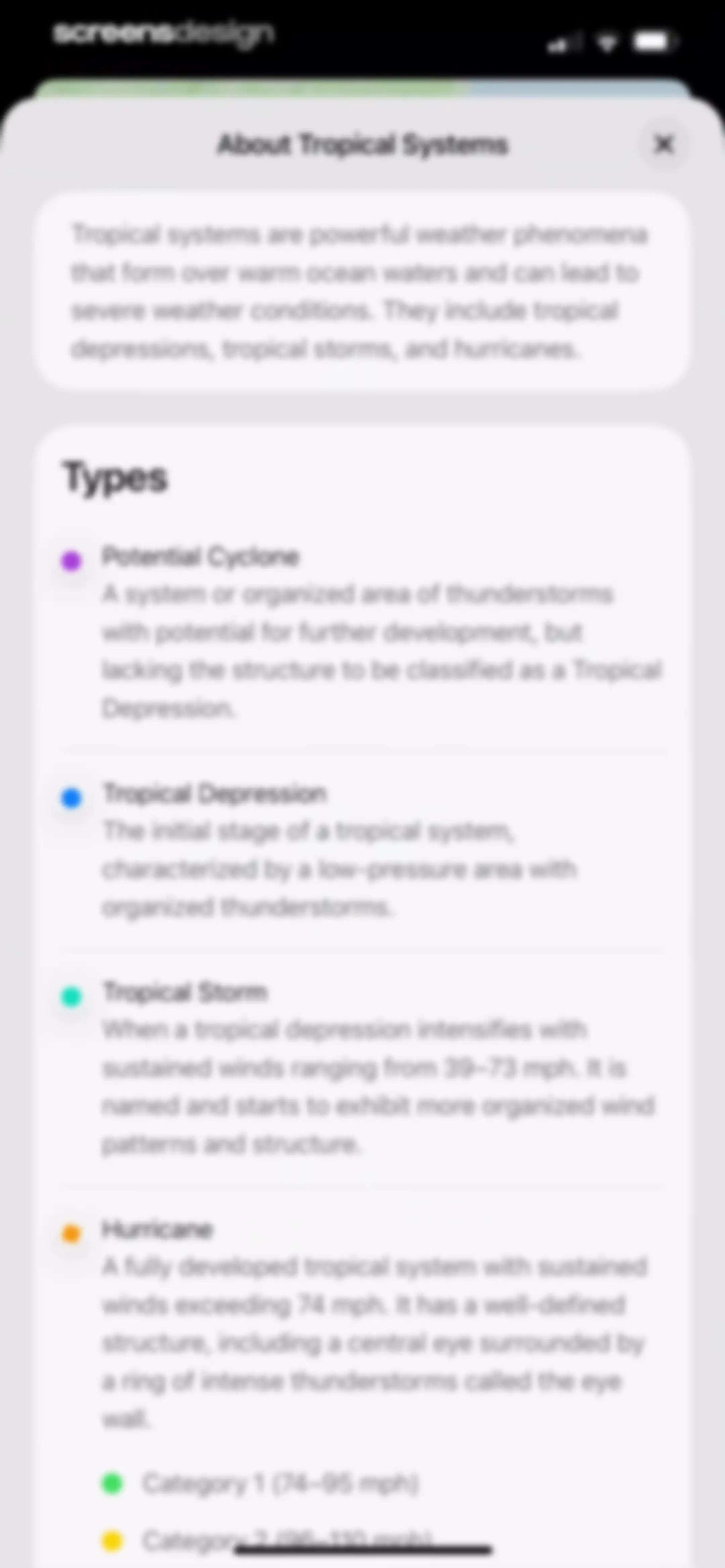 Element: Weather Radar screen 20