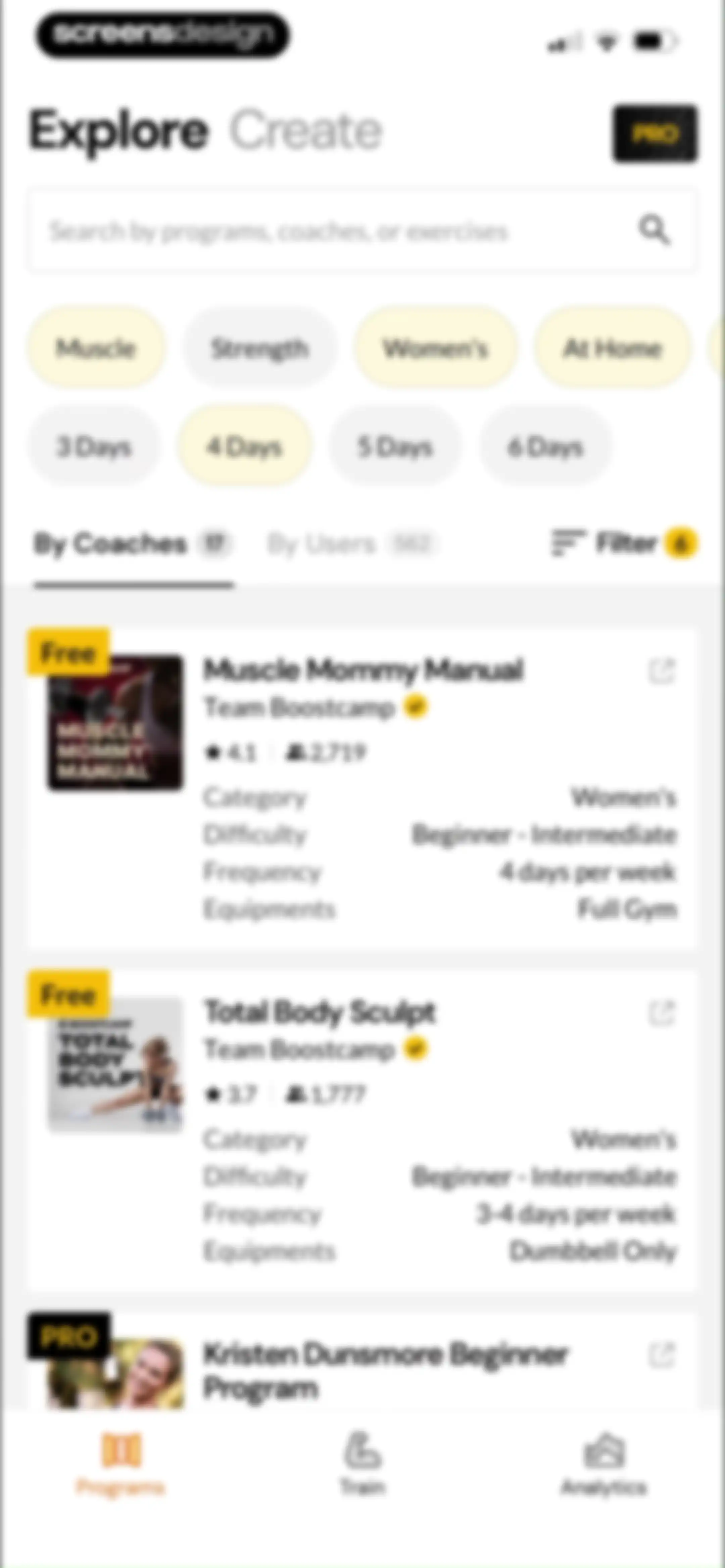 Boostcamp: Workout Programs screen 133