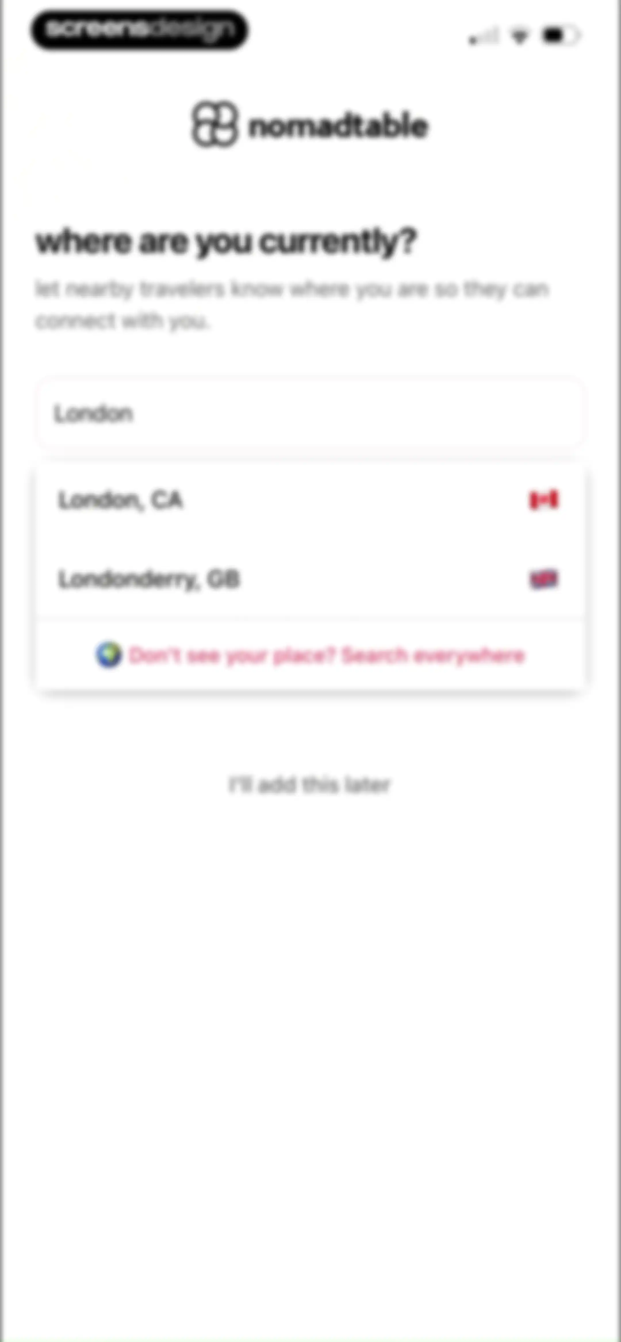 nomadtable: travel friends screen 15