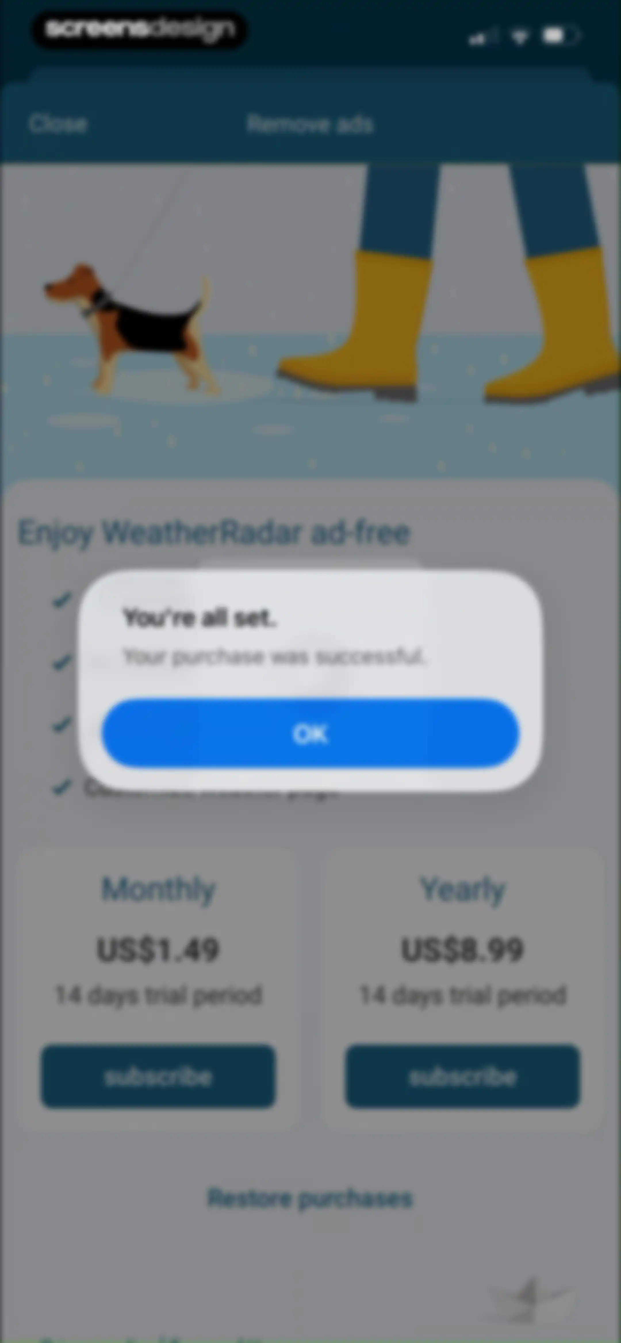 Weather & Radar screen 53