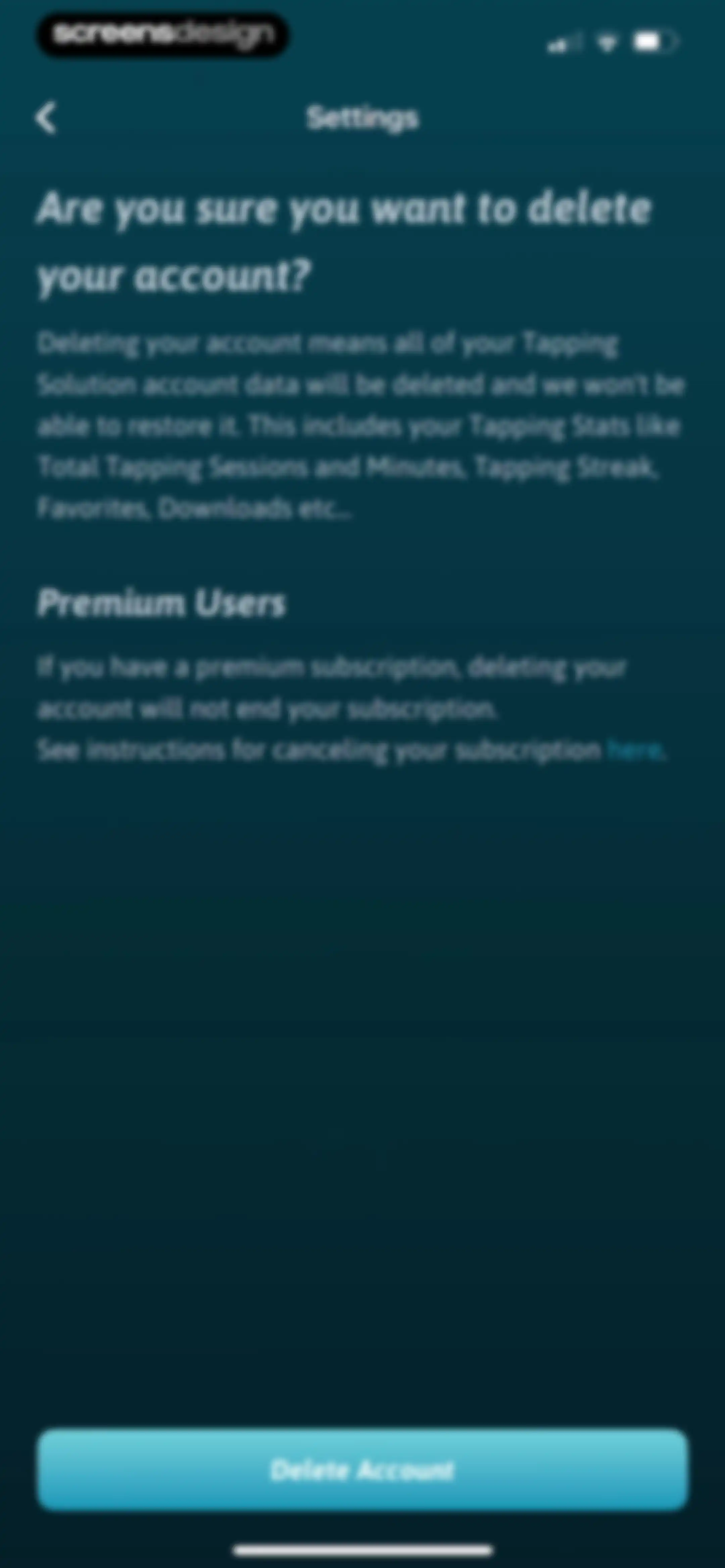 The Tapping Solution screen 98