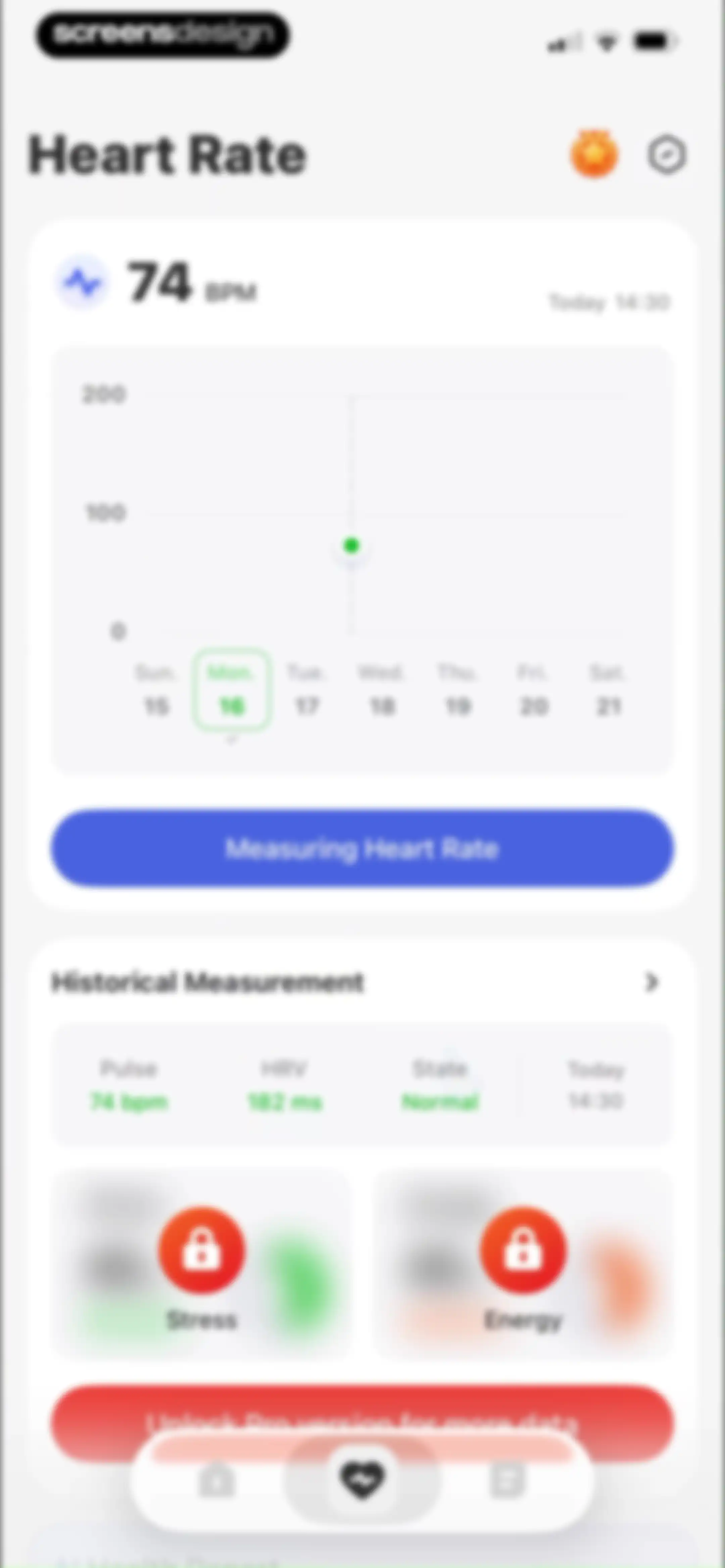 Health Tracker- HeartRate & BP screen 32