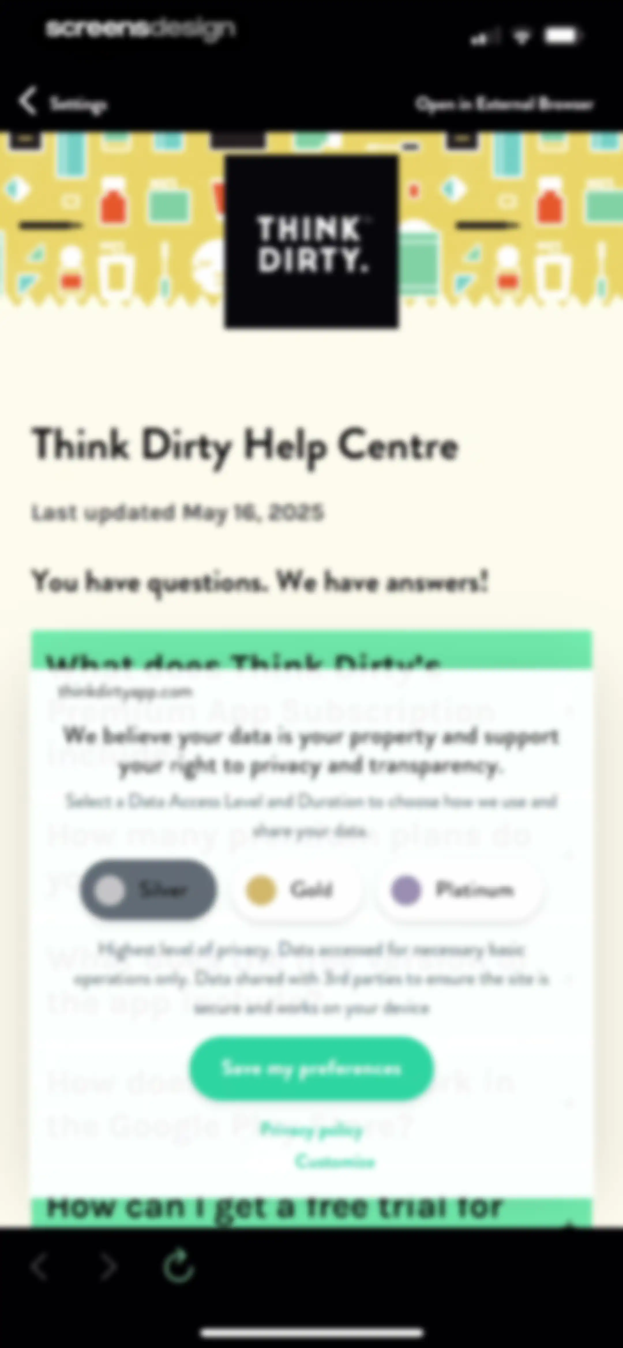 Think Dirty – Shop Clean screen 157