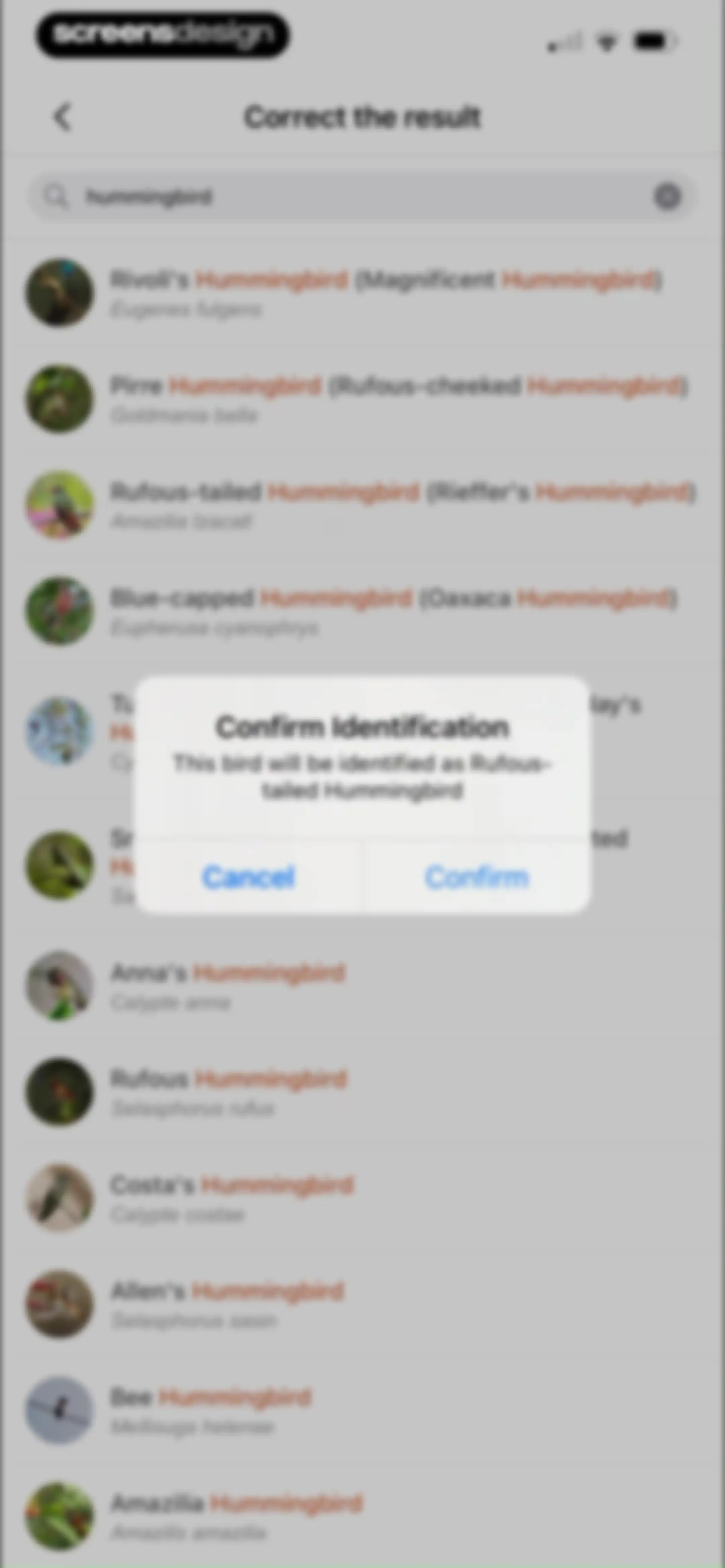 Picture Bird: Bird identifier screen 102