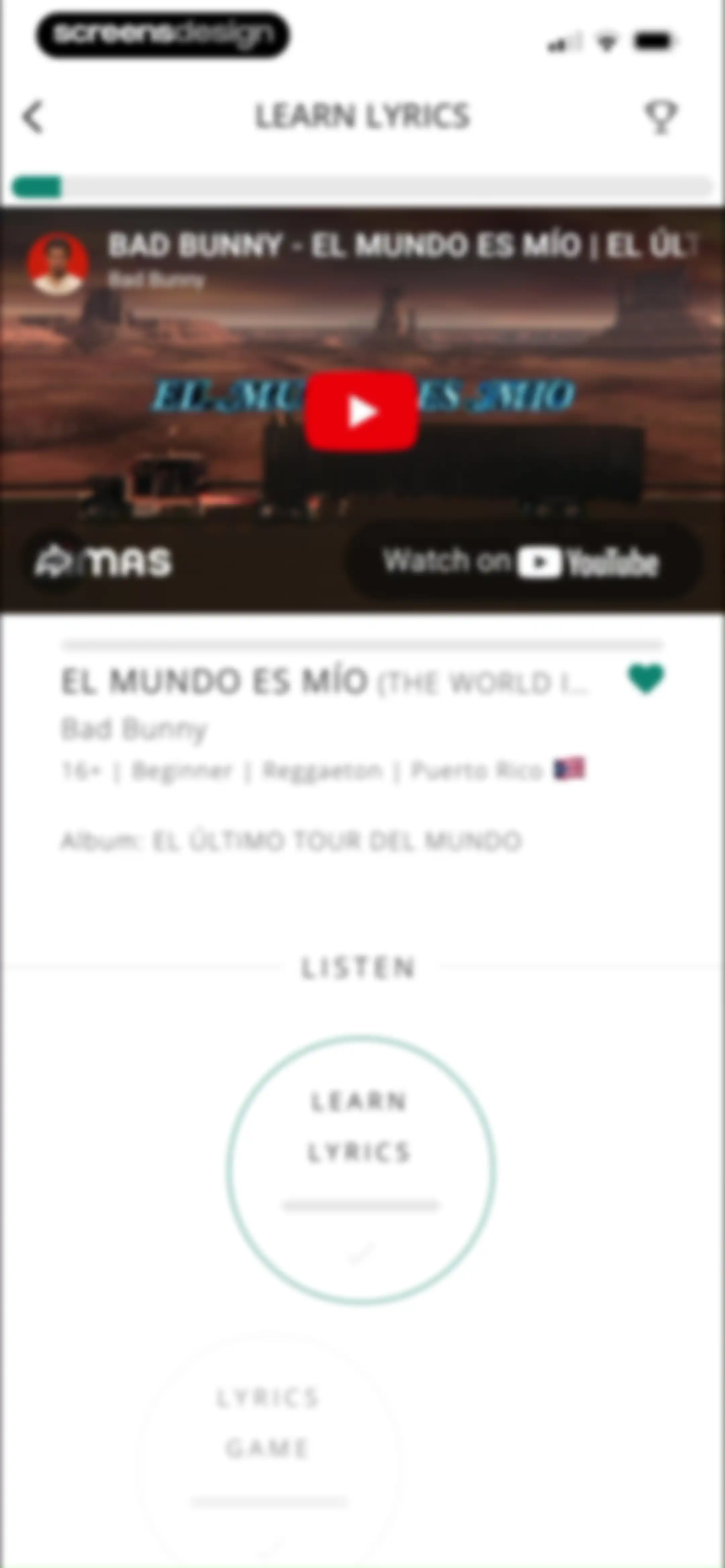 LyricFluent: Learn Languages screen 61