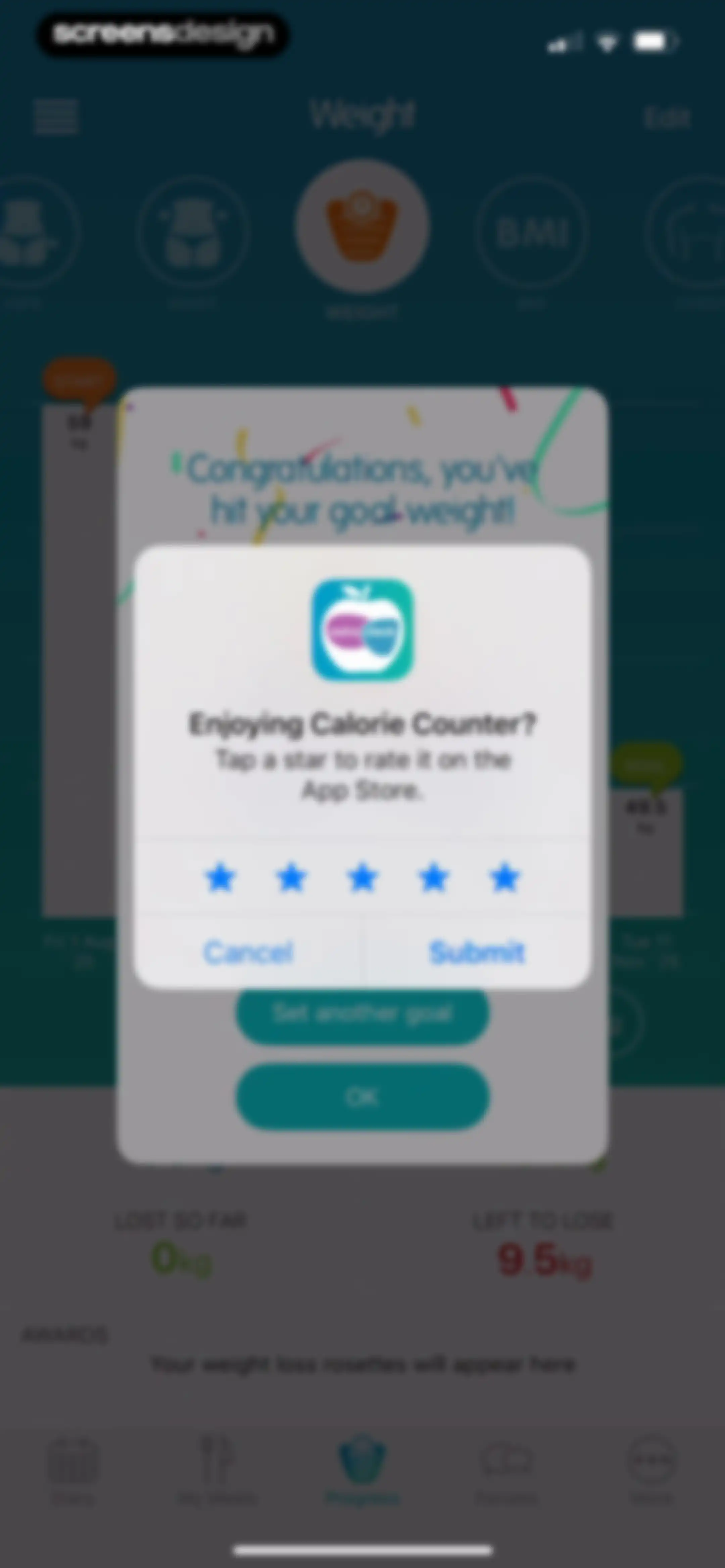 Calorie Counter + screen 122