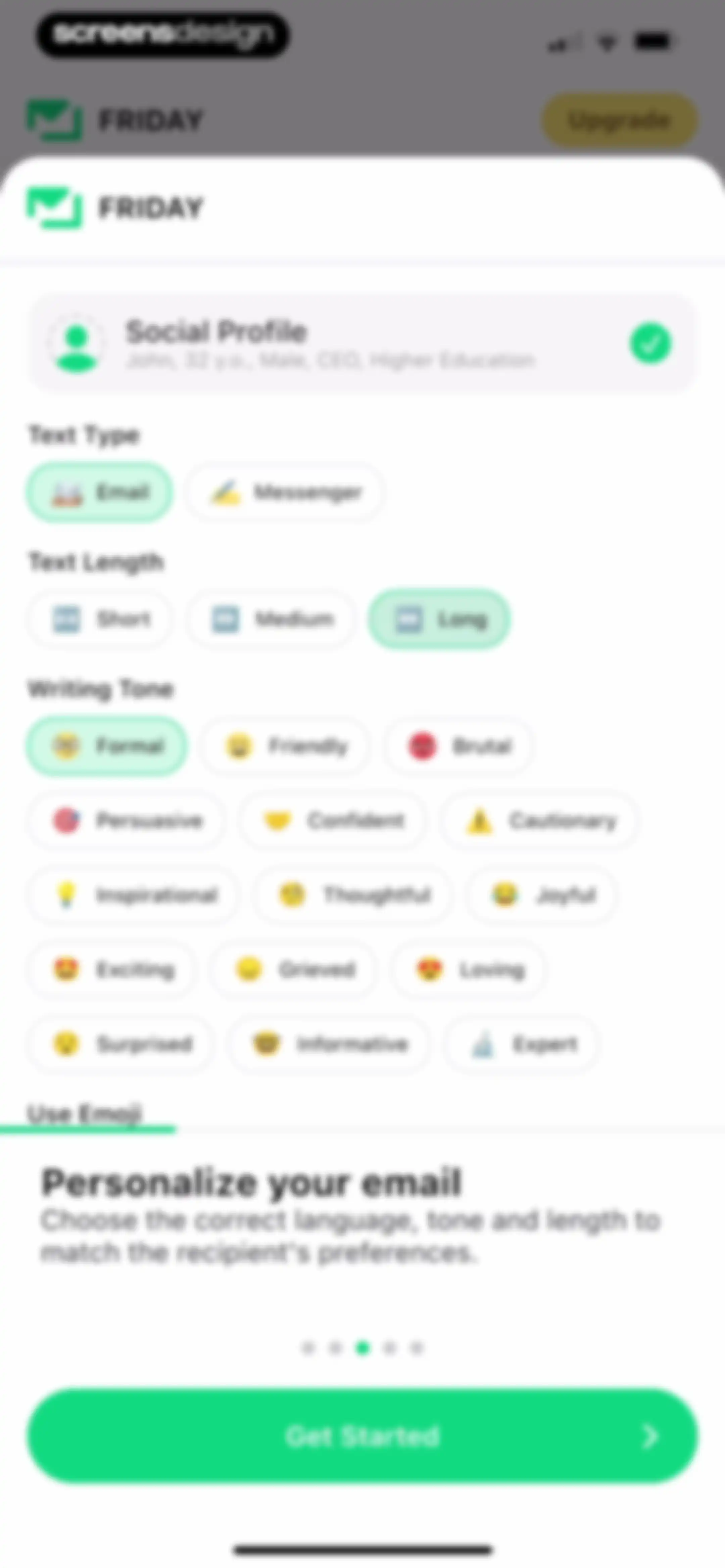 Friday AI Email Writer screen 4