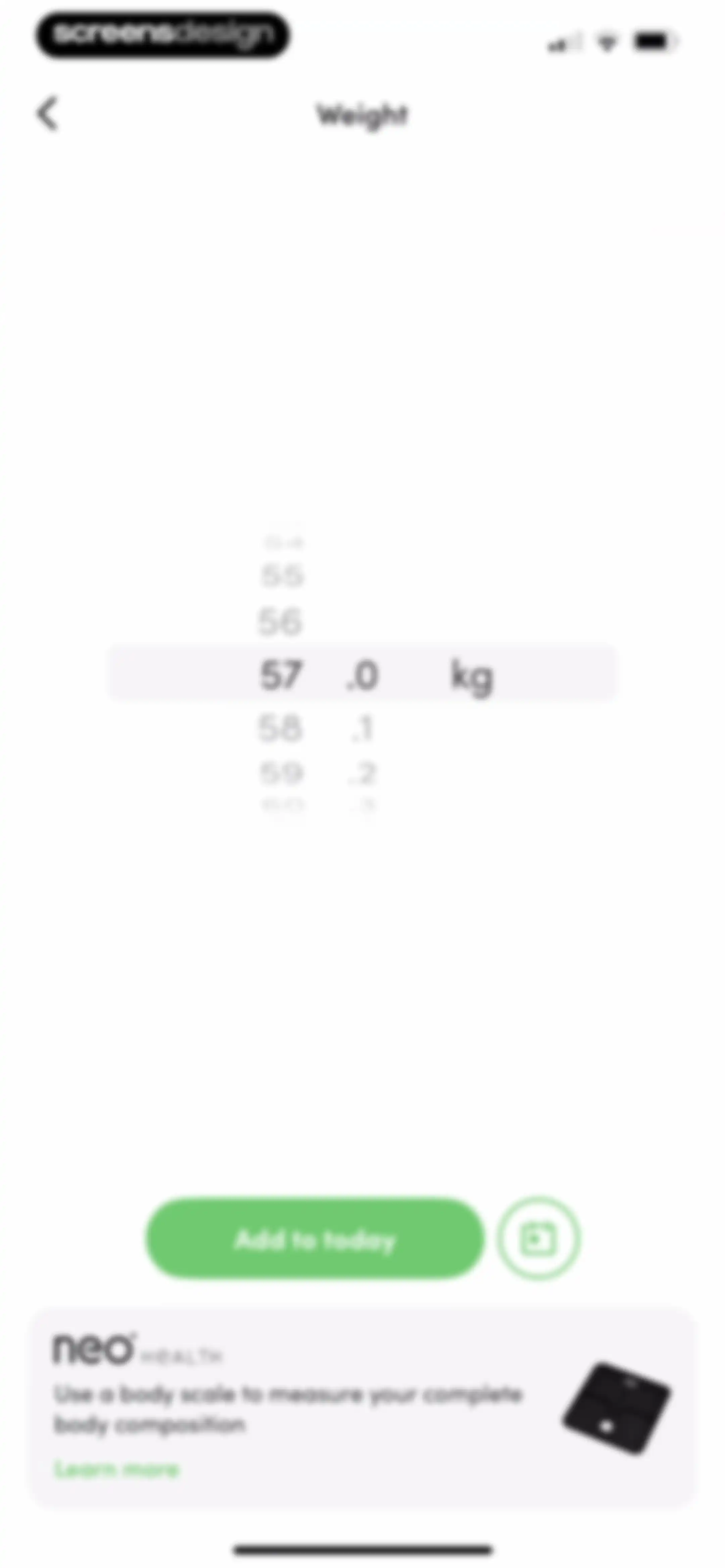 Calories and nutrition tracker screen 89