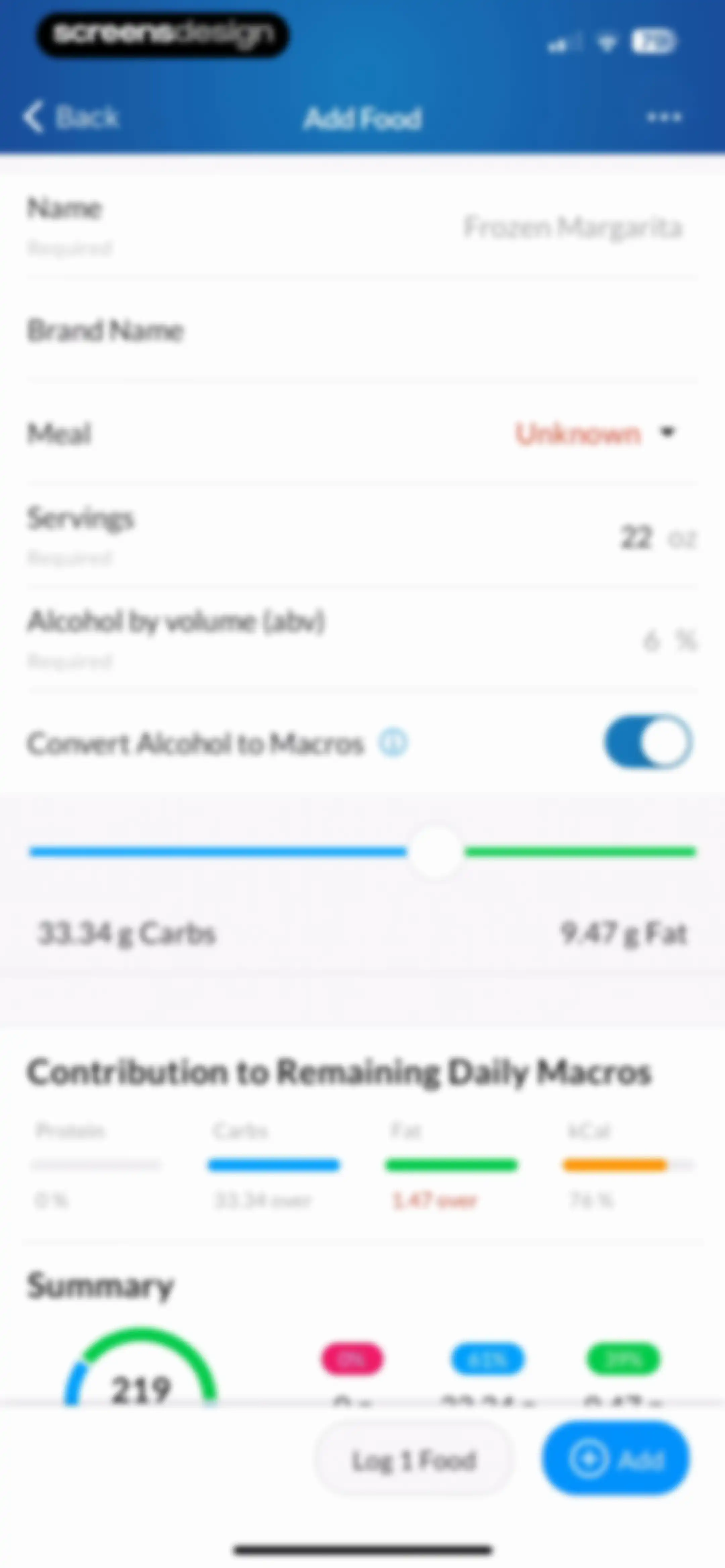 MacrosFirst - Macro Tracker screen 116