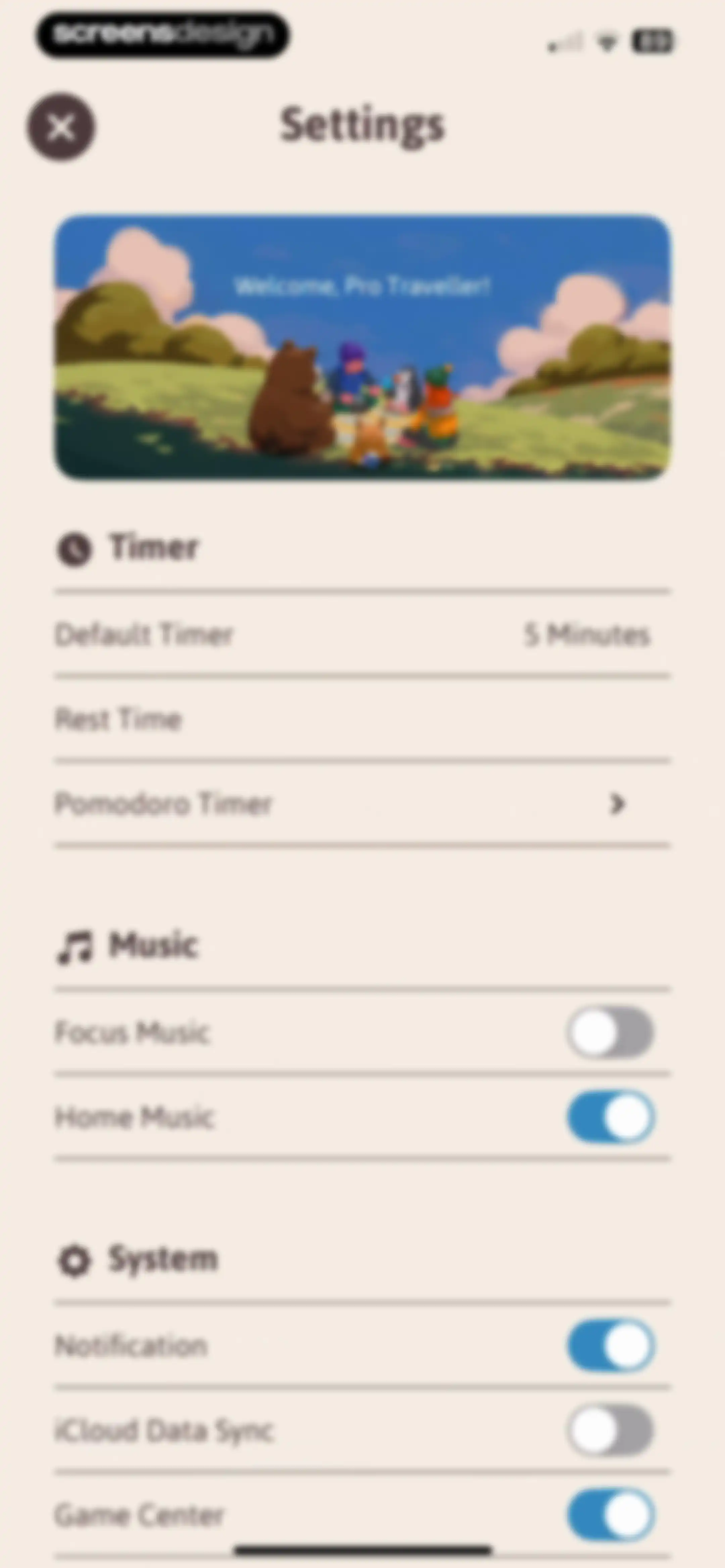 Focus Traveller - Flow Timer screen 85