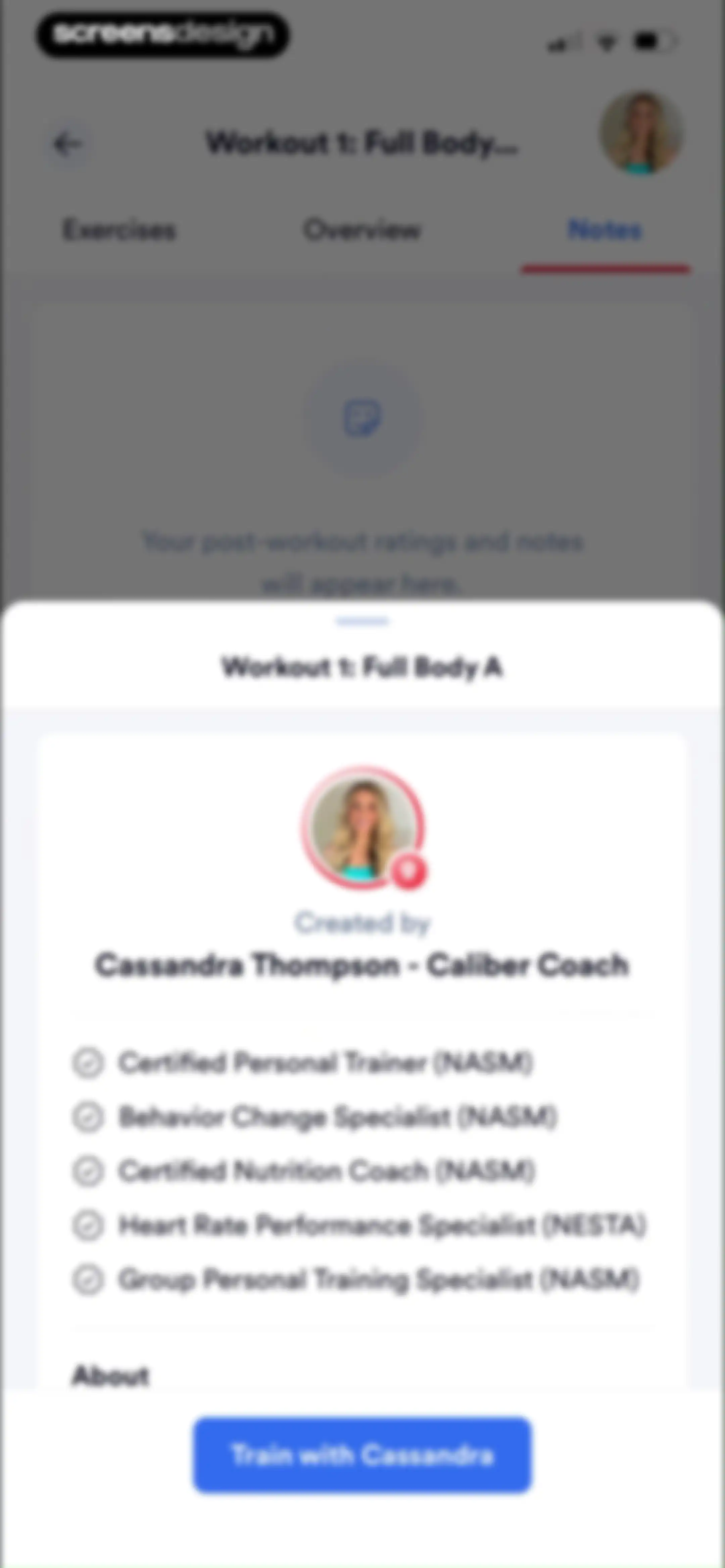 Caliber: Strength Training screen 149