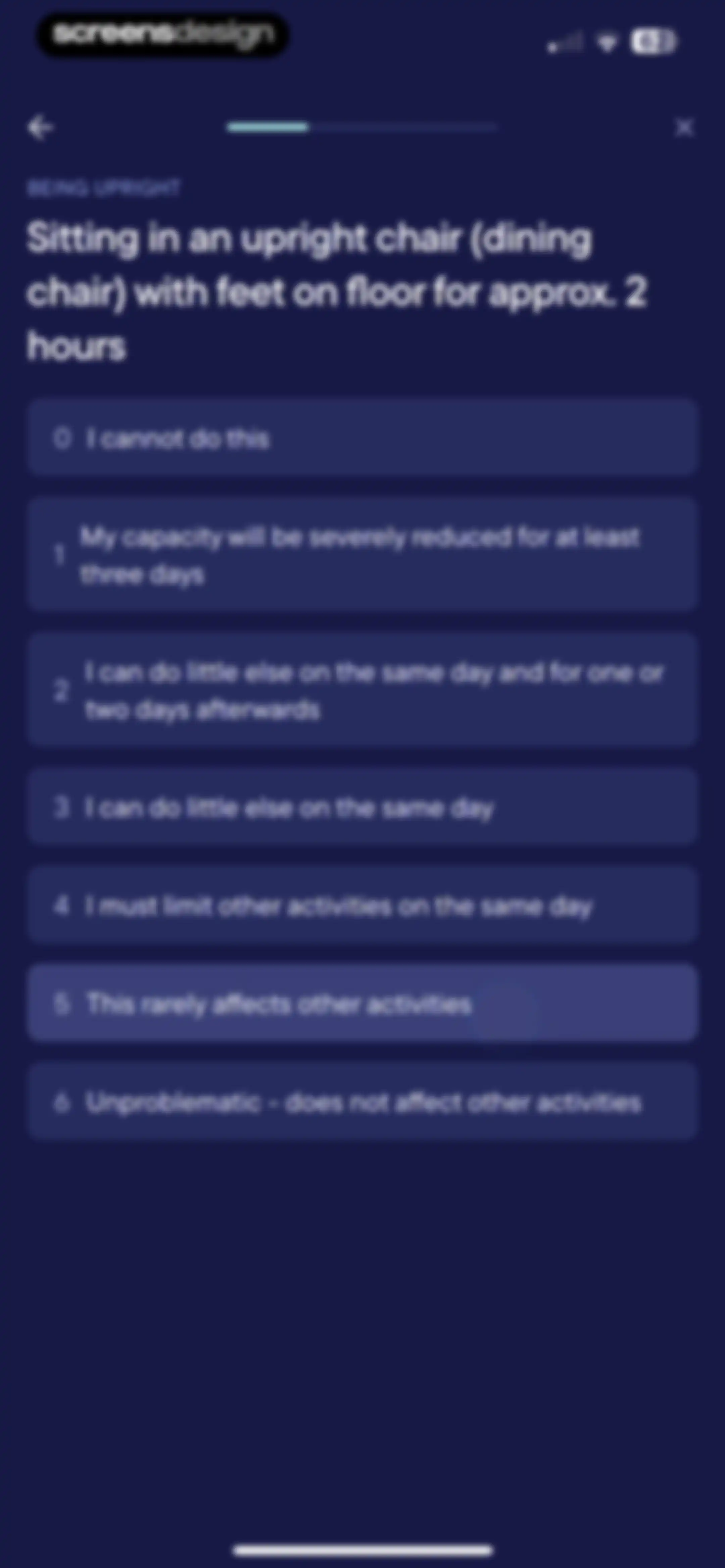 Visible: Pacing for illness screen 69