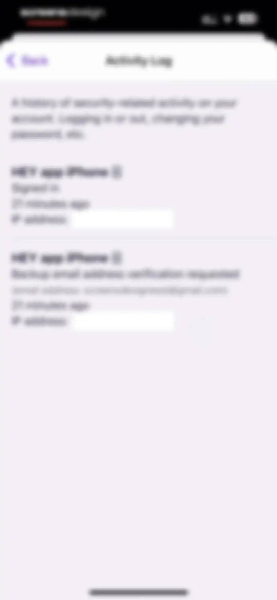 HEY Email screen 154