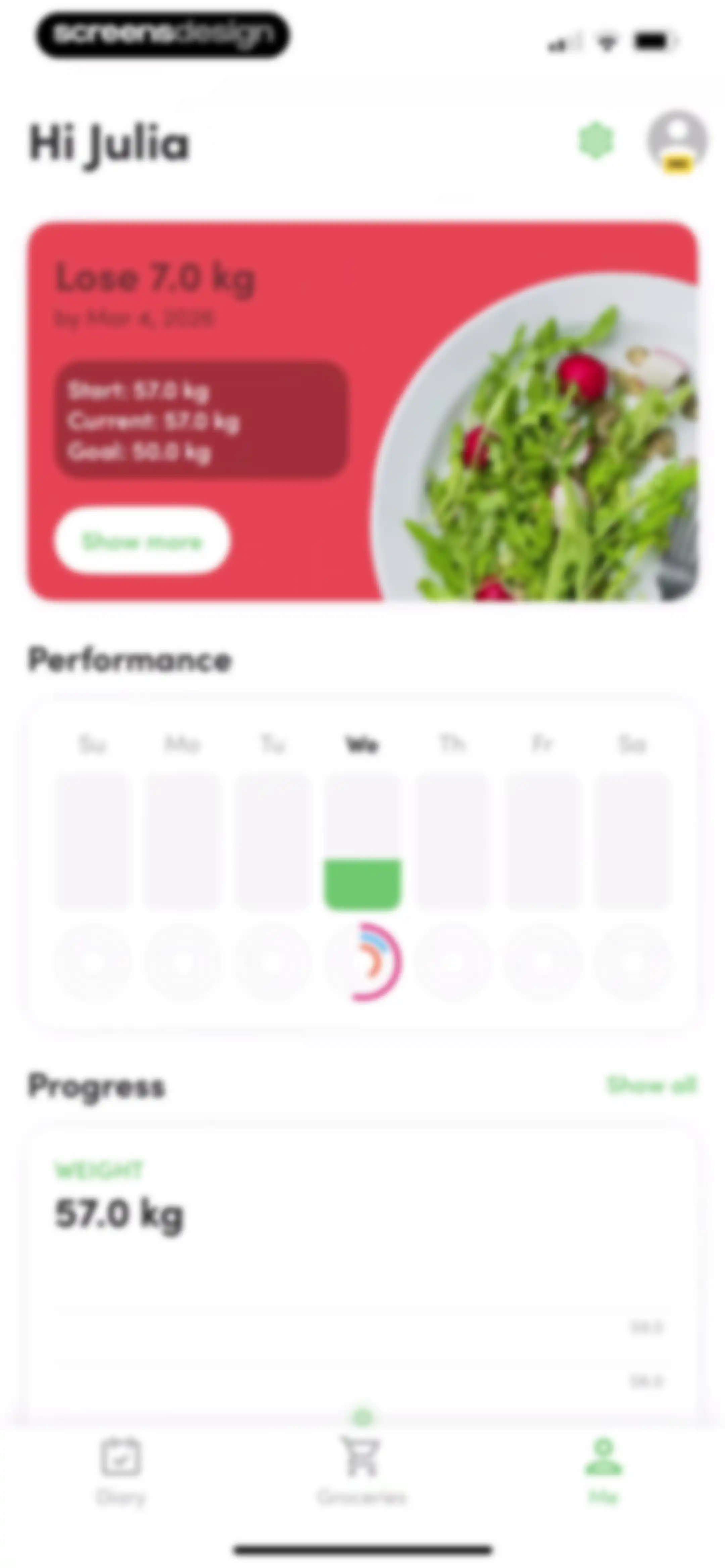 Calories and nutrition tracker screen 81