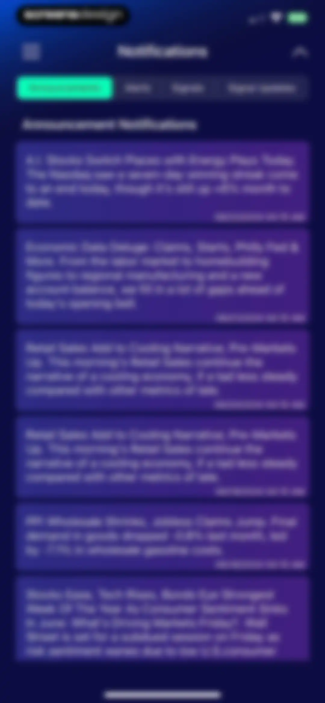 Stocks Alerter screen 66