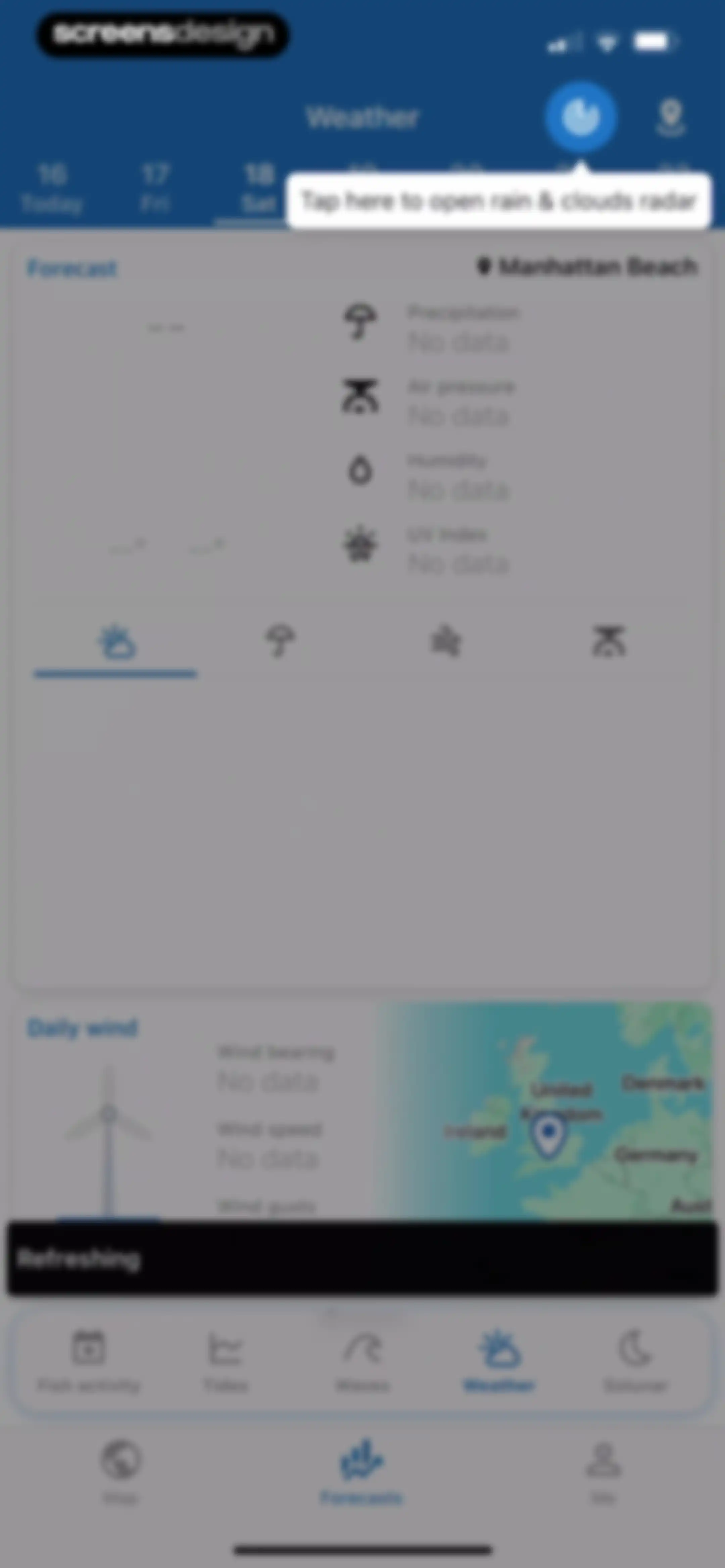 Fishing Points: Map & Forecast screen 95