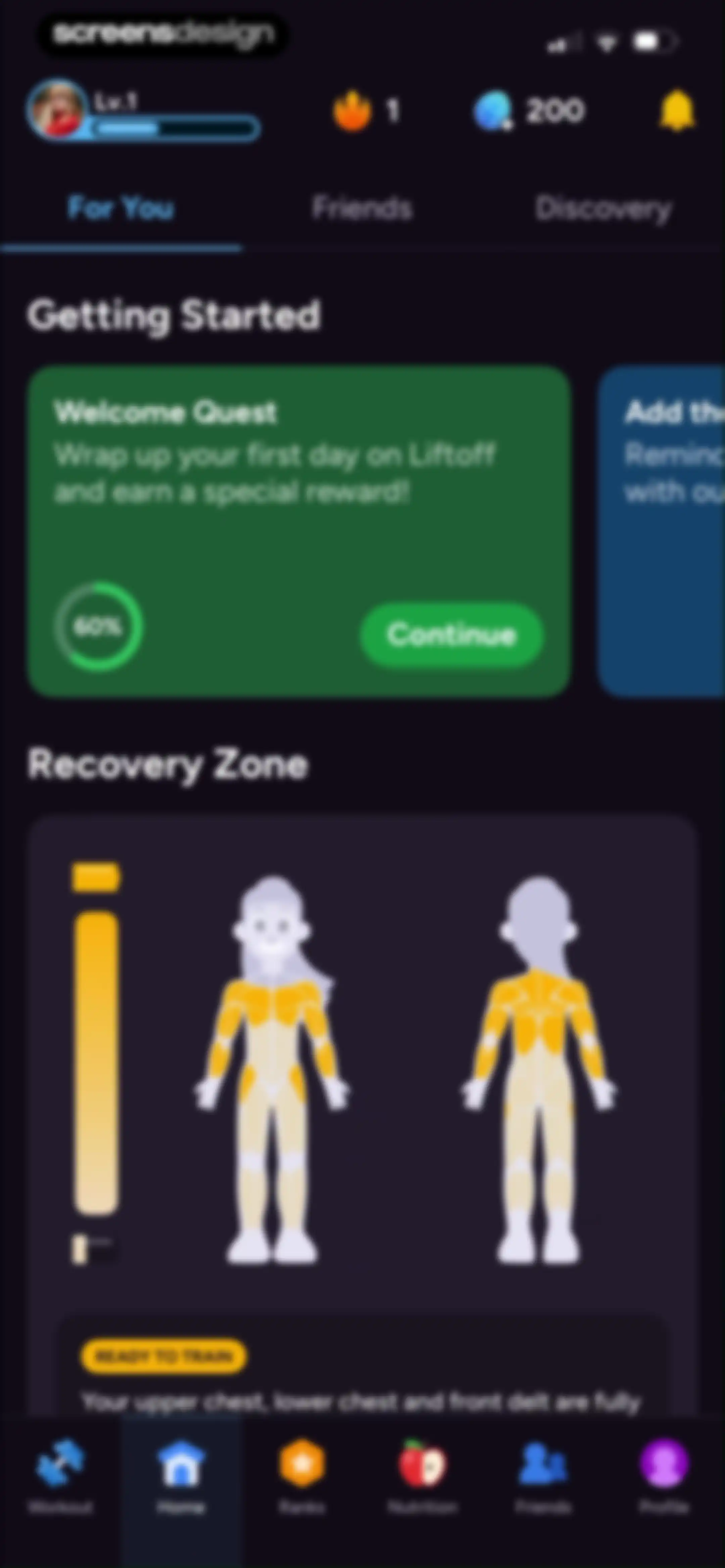 Liftoff - Ranked Gym Workouts screen 184