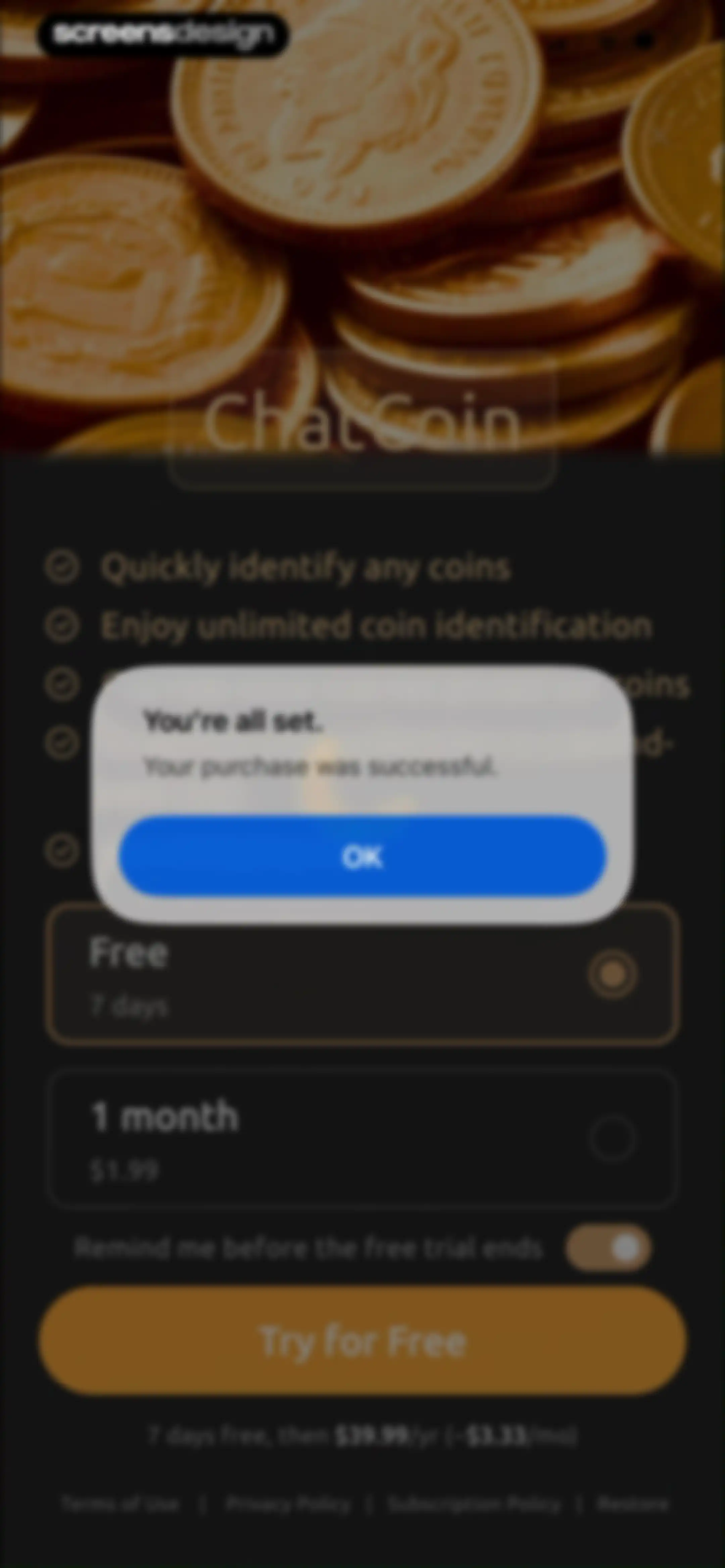 ChatCoin: Coin Identifier screen 6