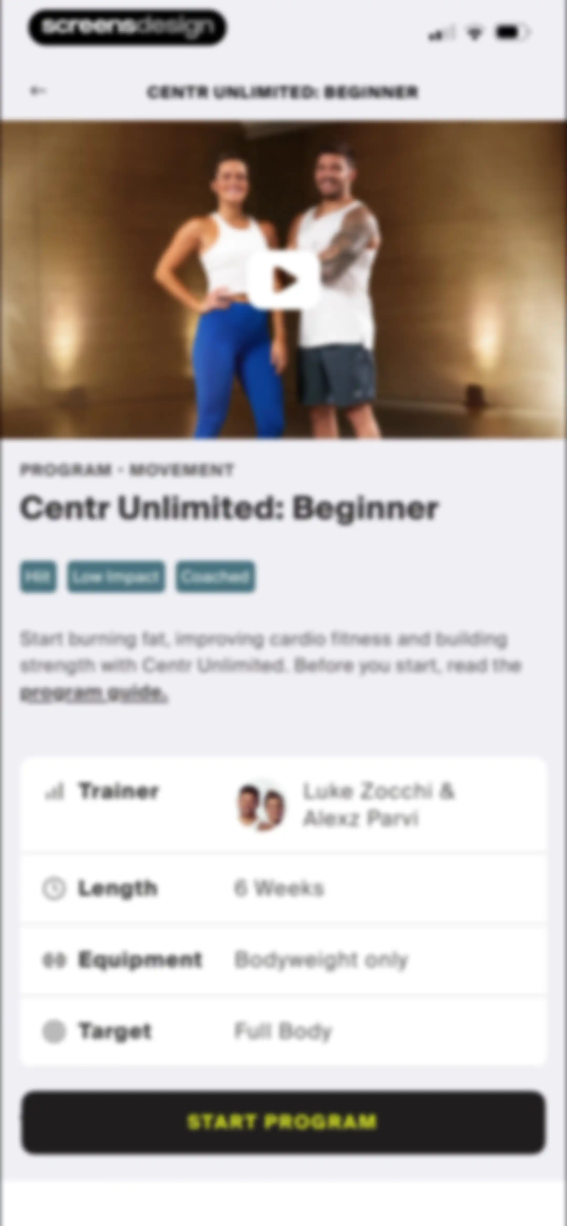Centr: Strength & Fitness App screen 101
