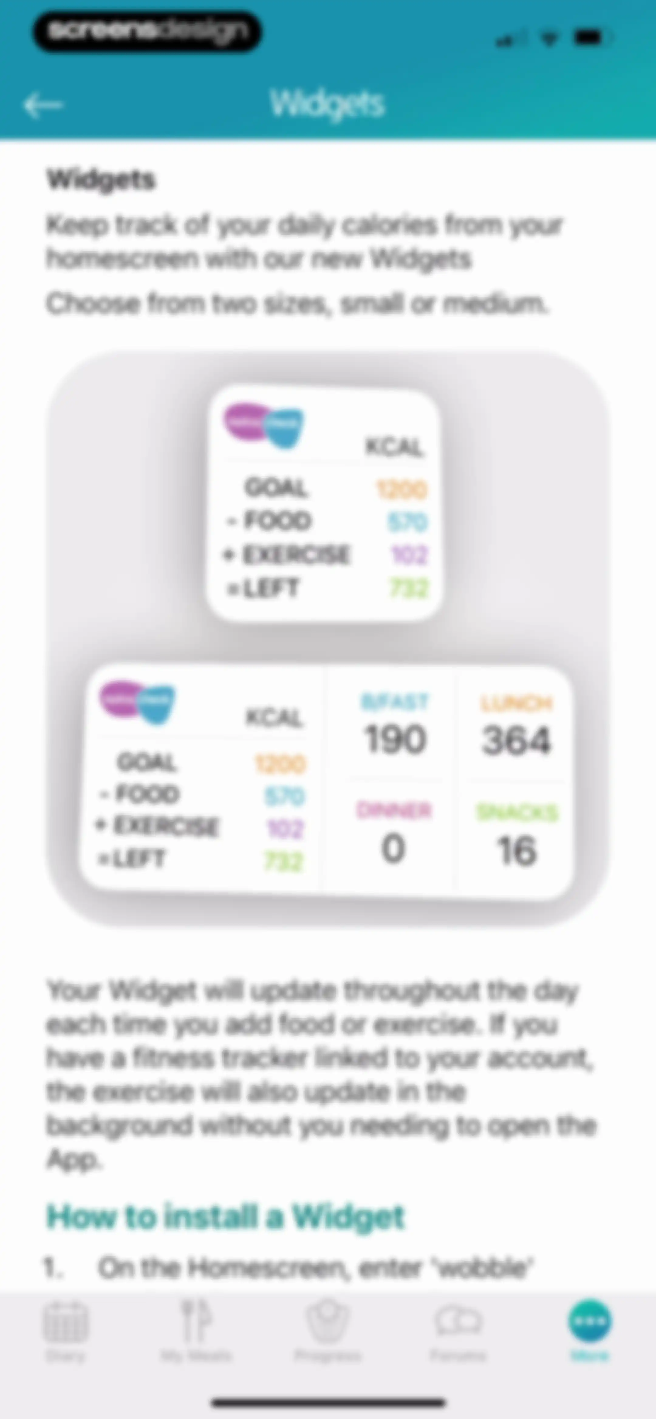 Calorie Counter + screen 169