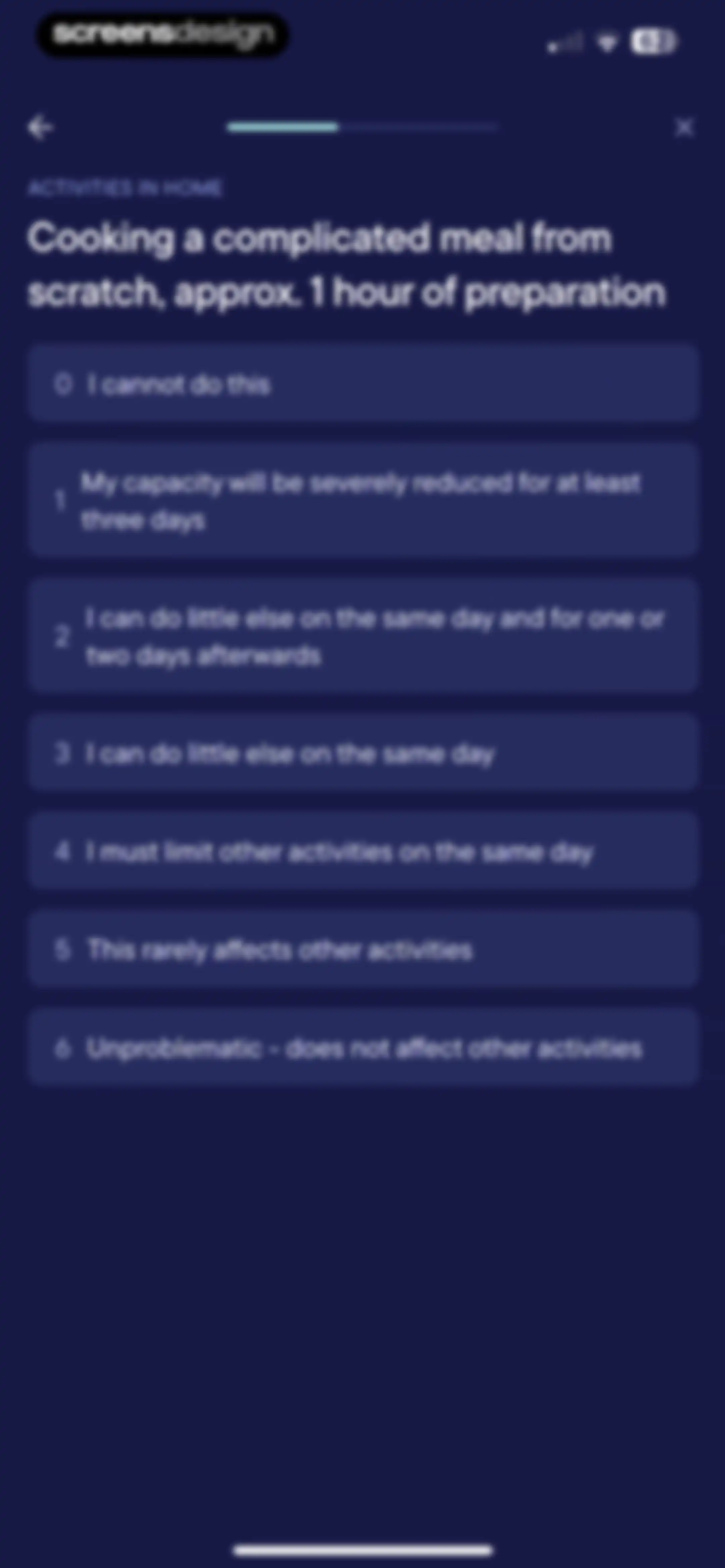 Visible: Pacing for illness screen 72