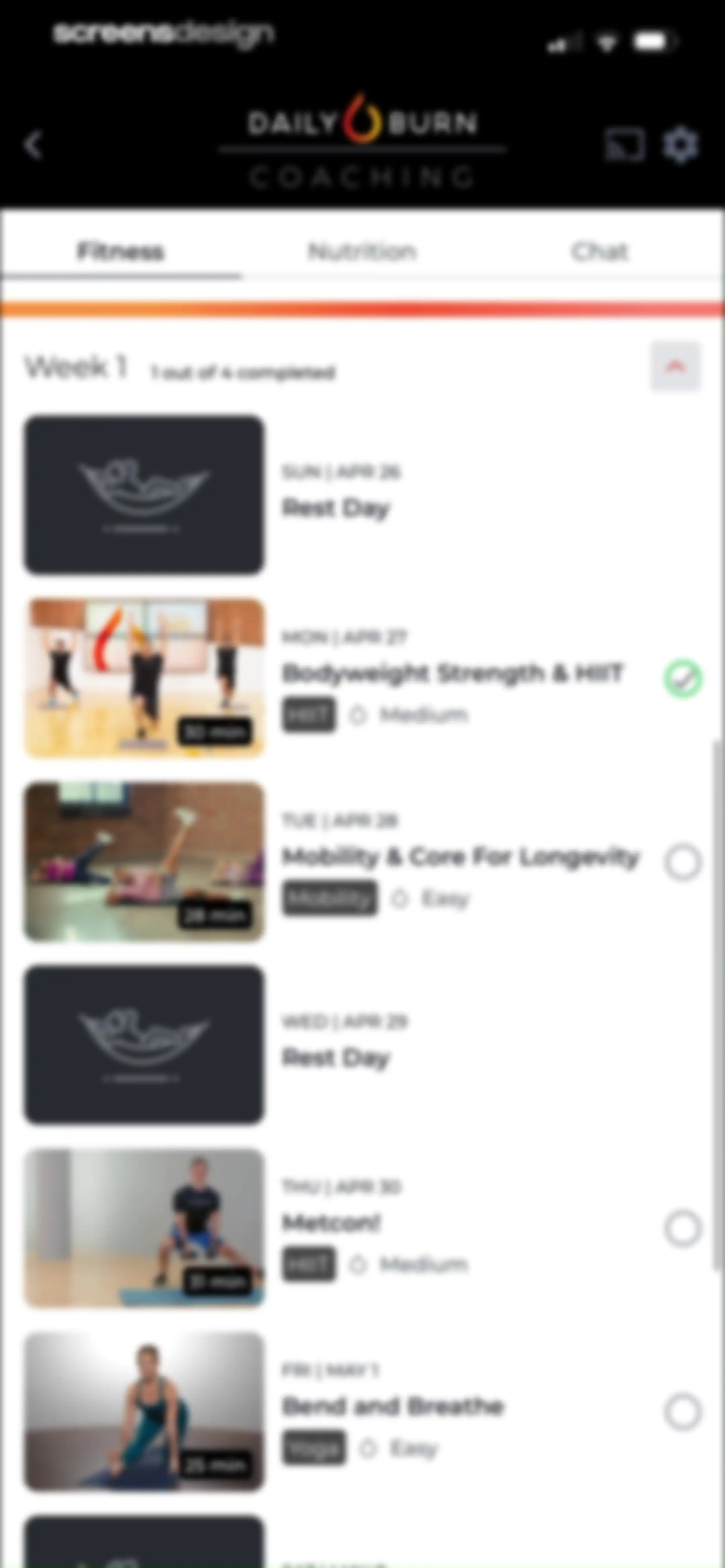 Daily Burn: Home Workouts screen 53