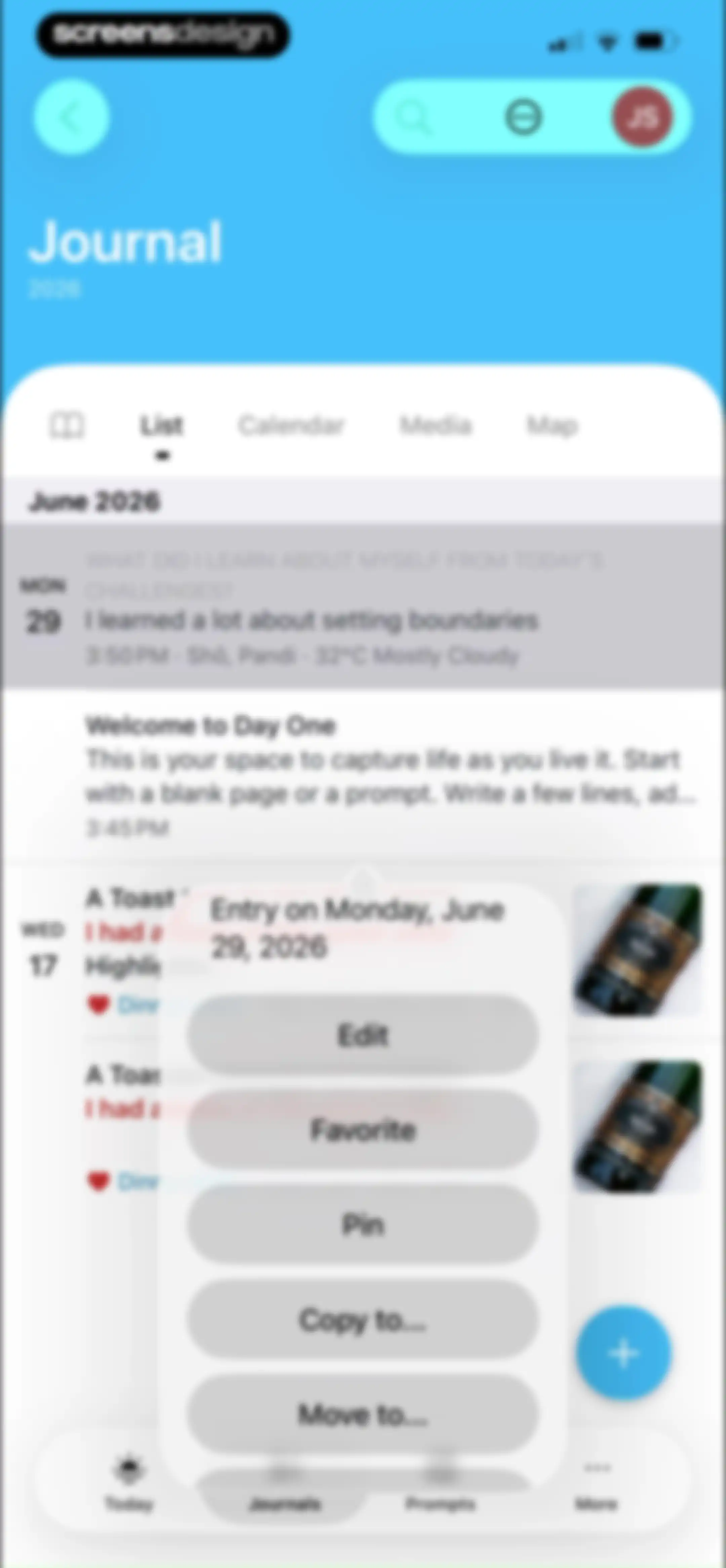 Day One: Daily Journal & Diary screen 49