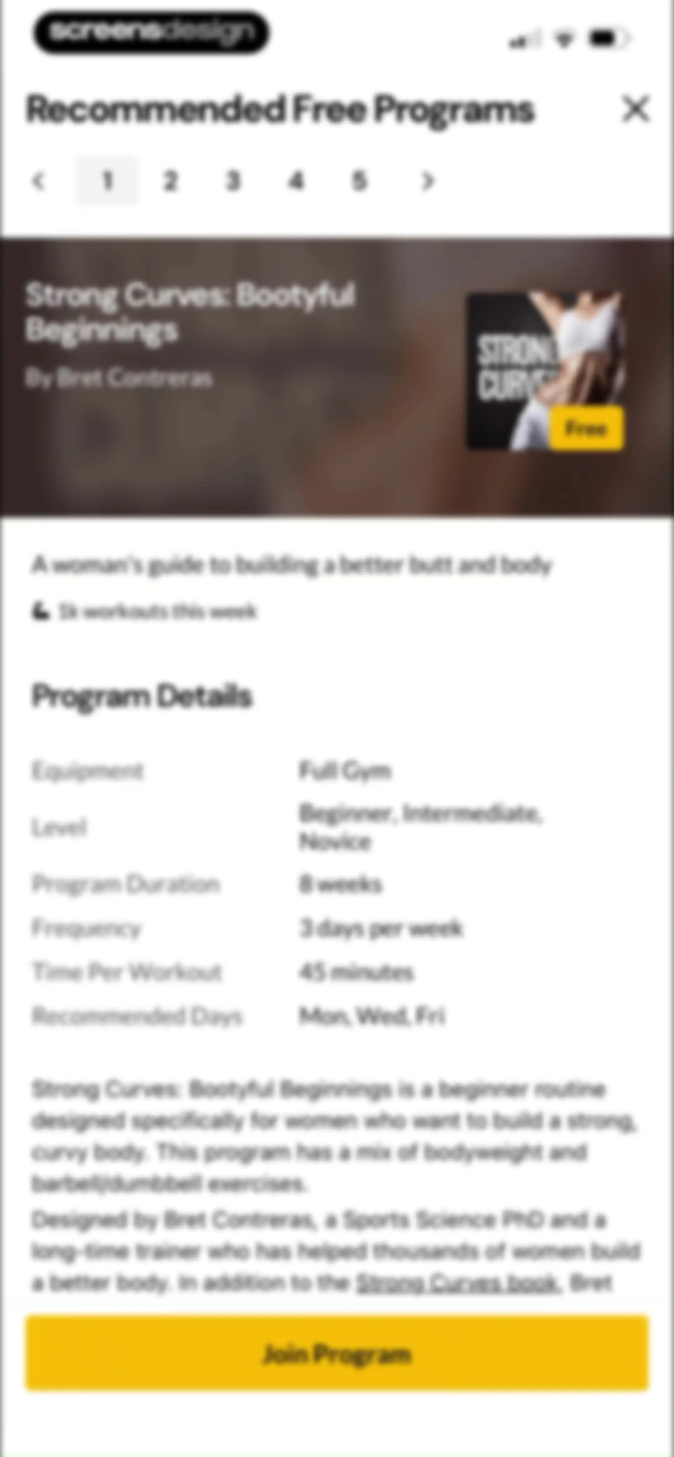 Boostcamp: Workout Programs screen 102