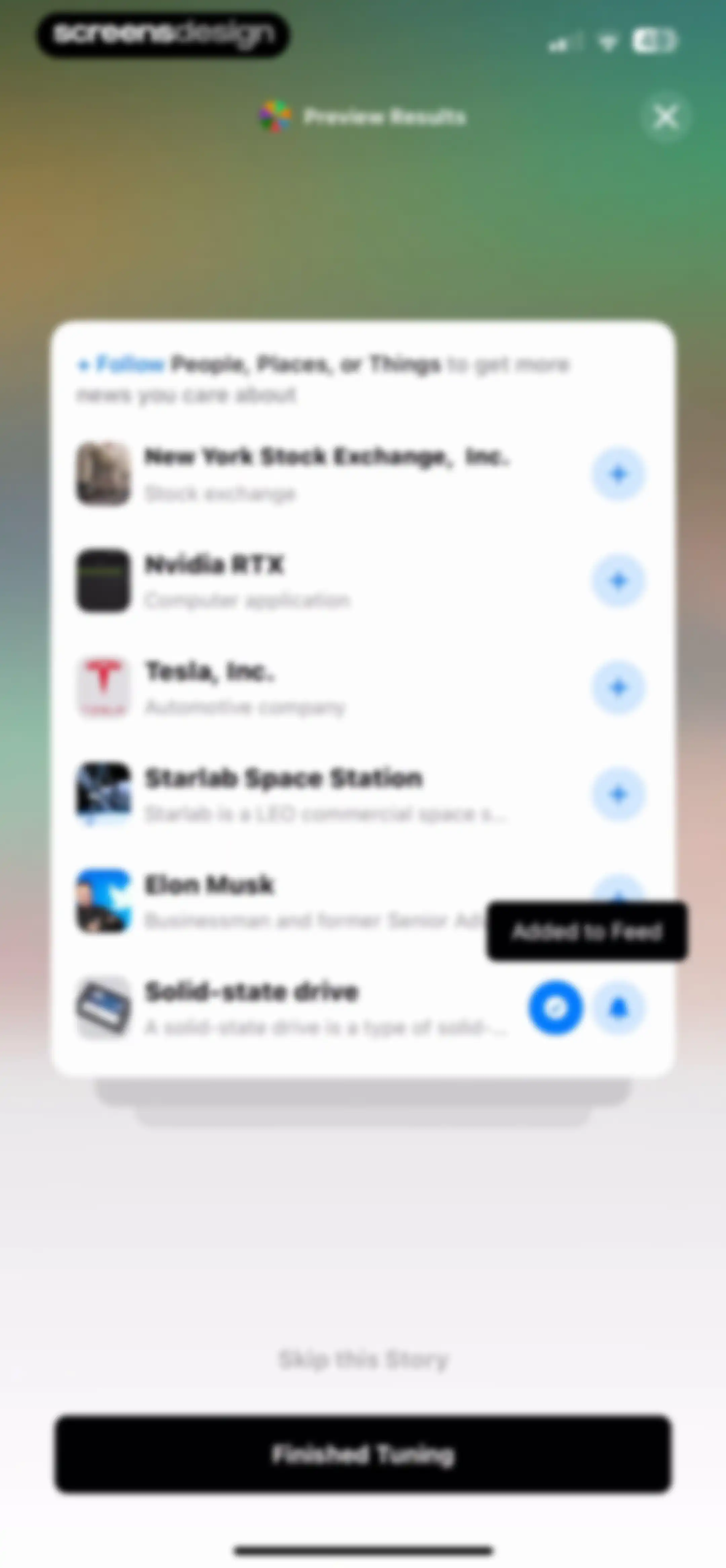 Particle: Personalized News screen 143