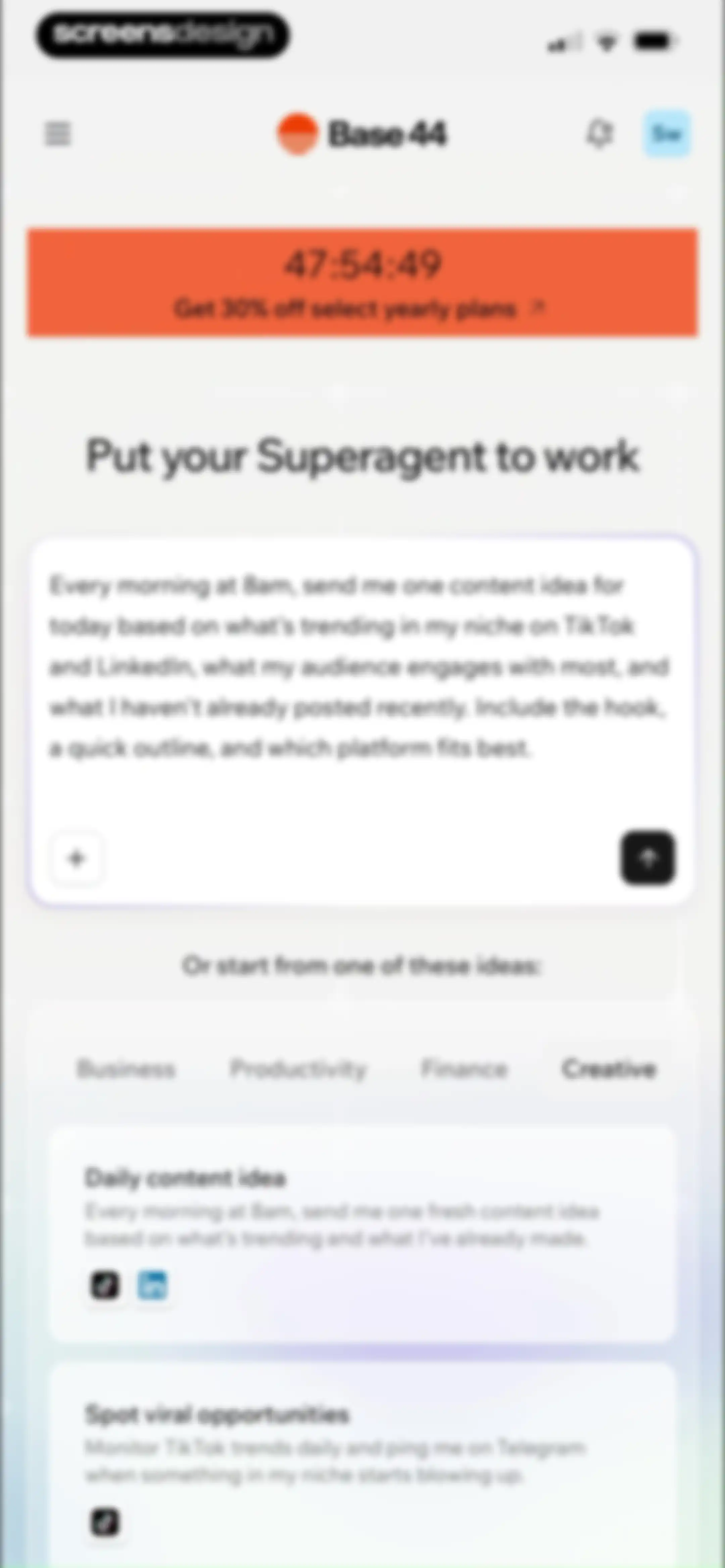 Base44: Build with AI screen 44