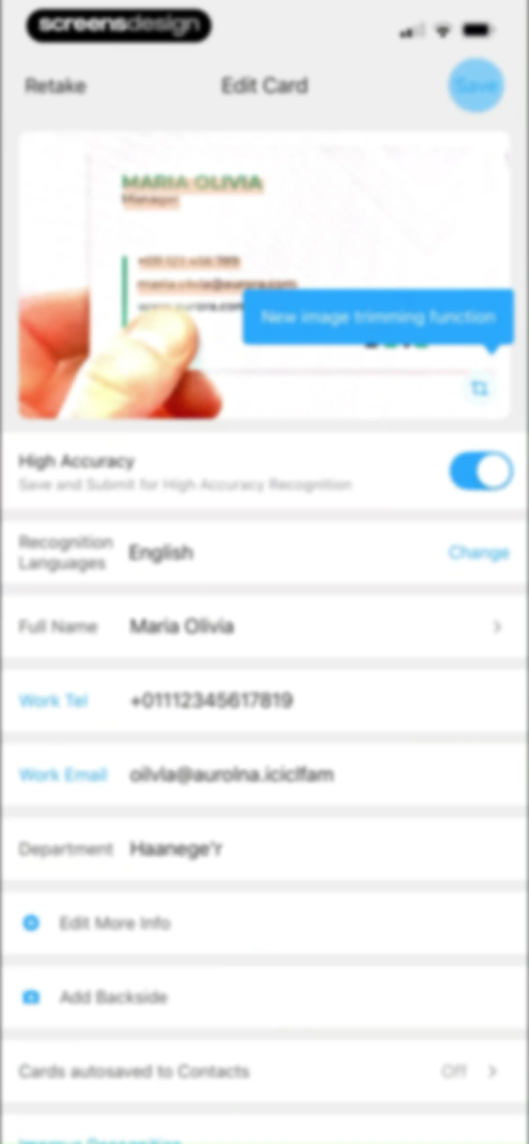 CamCard AI Business Assistant screen 90