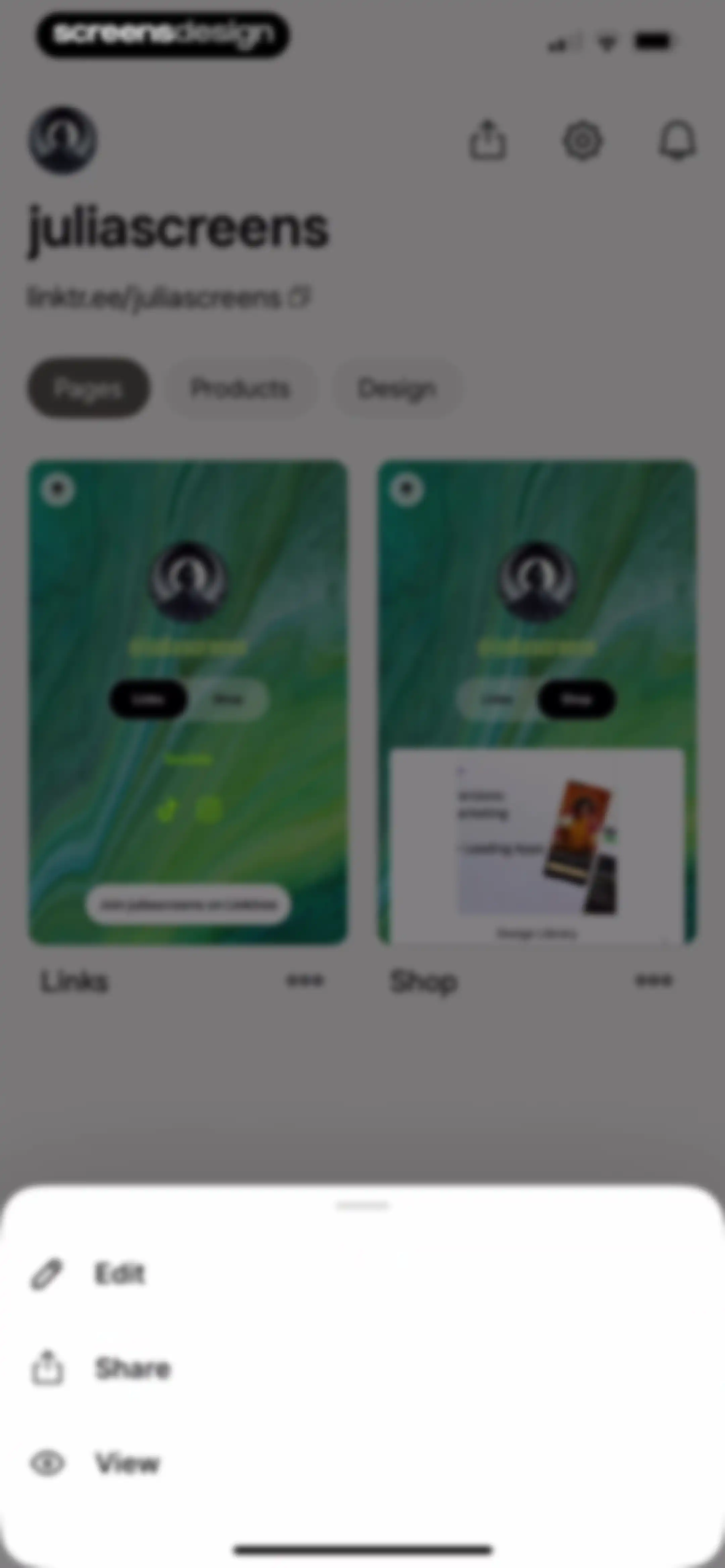 Linktree: Link in Bio Creator screen 121